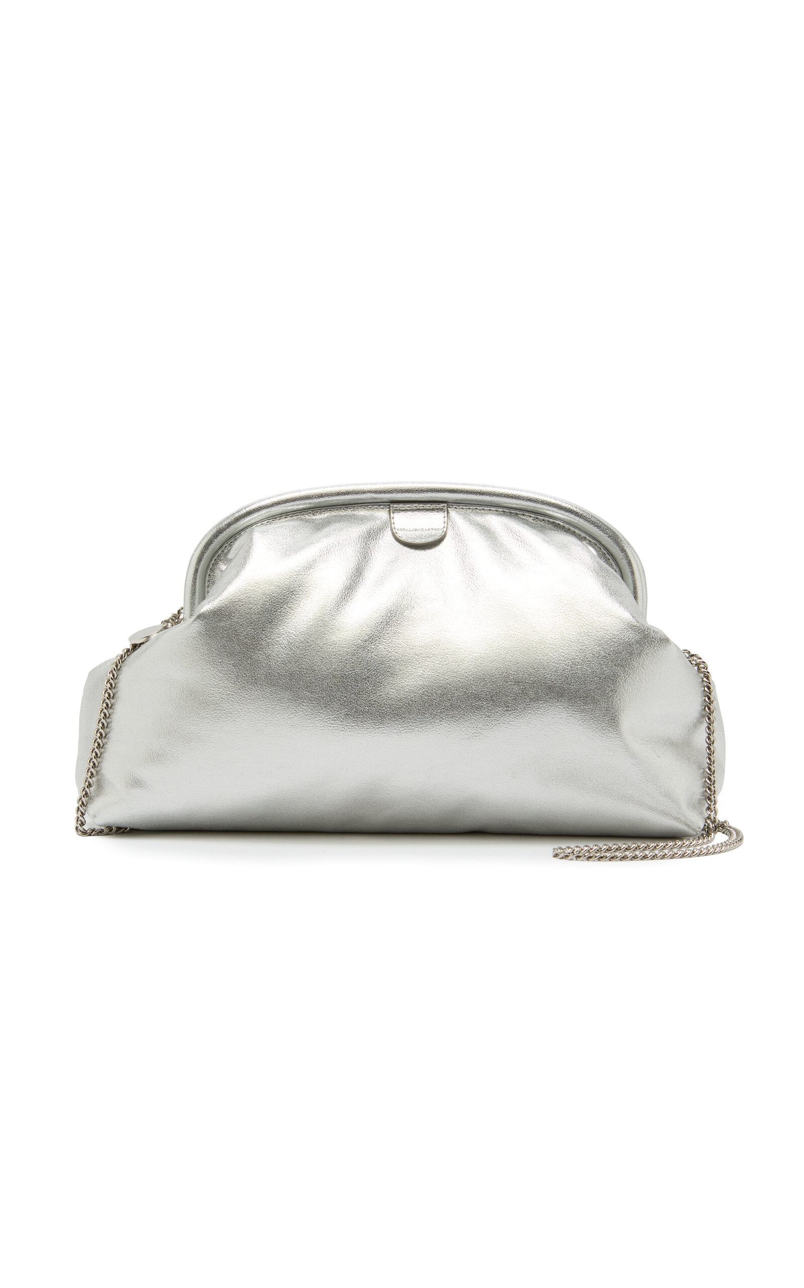Stella McCartney Falabella Metallic Soft Padded Clutch - Silver - OS