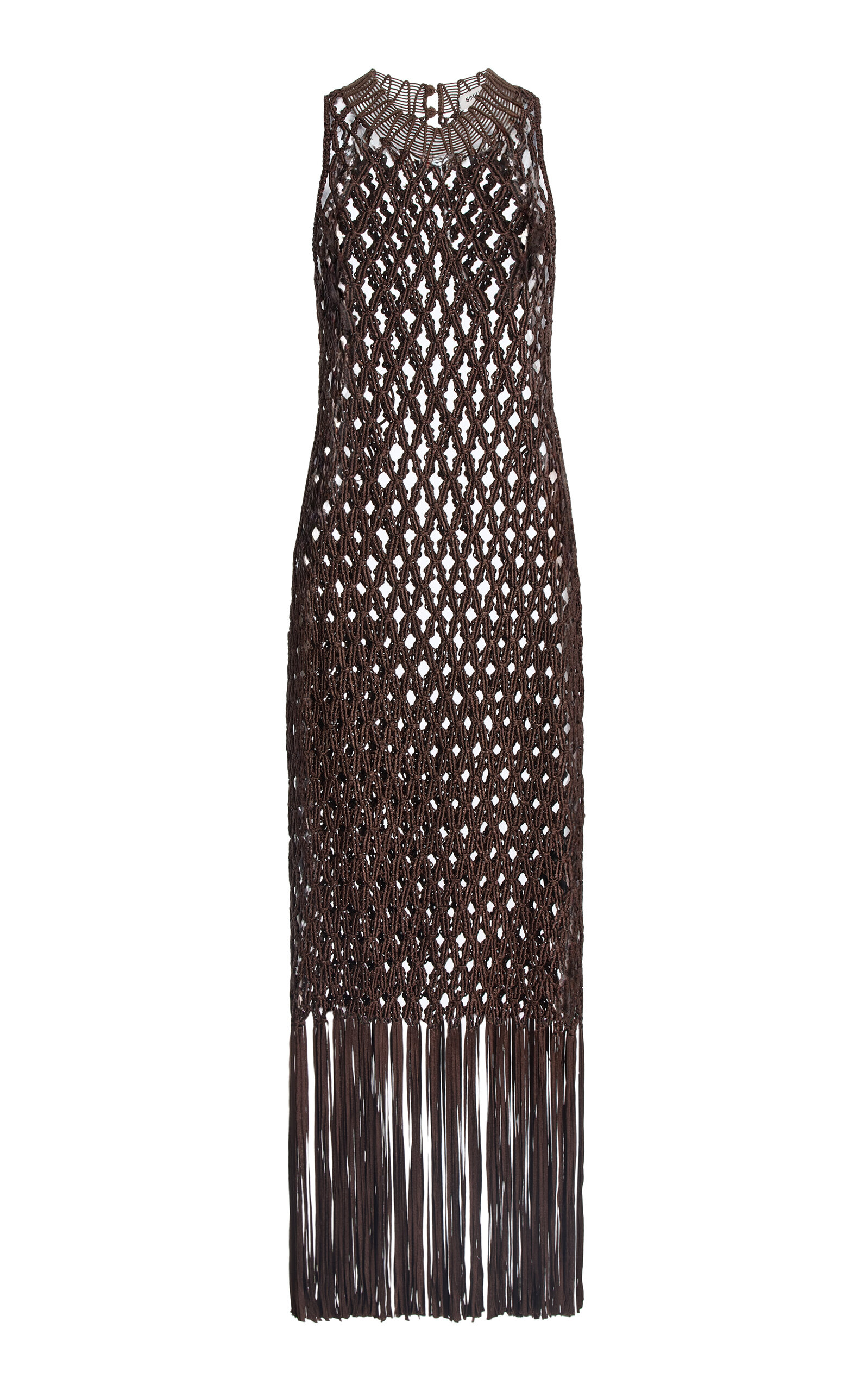 SIMKHAI Jensen Macrame Midi Cover-Up Dress