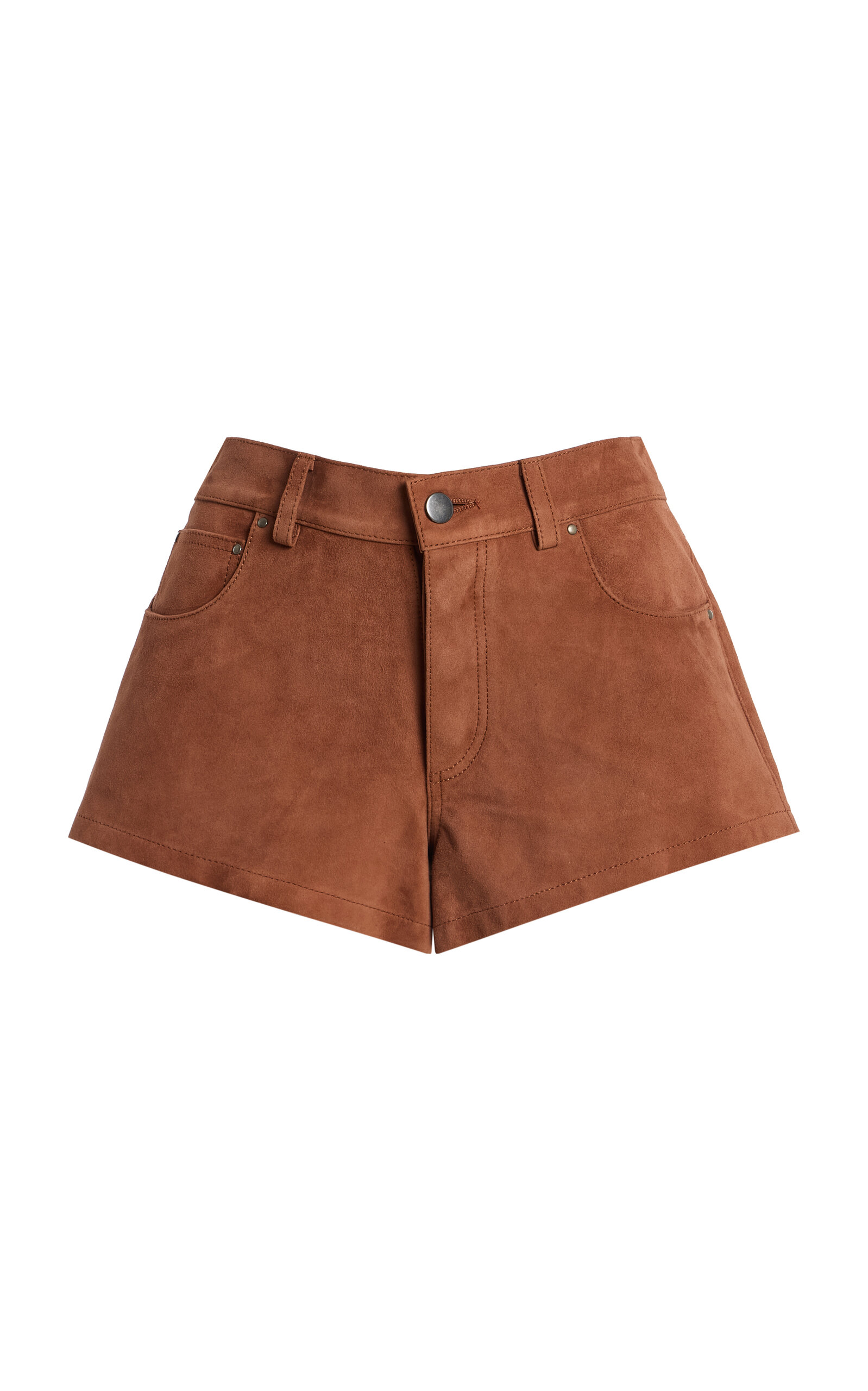 EB Denim Portman Low-Rise Suede Shorts - Moda Operandi