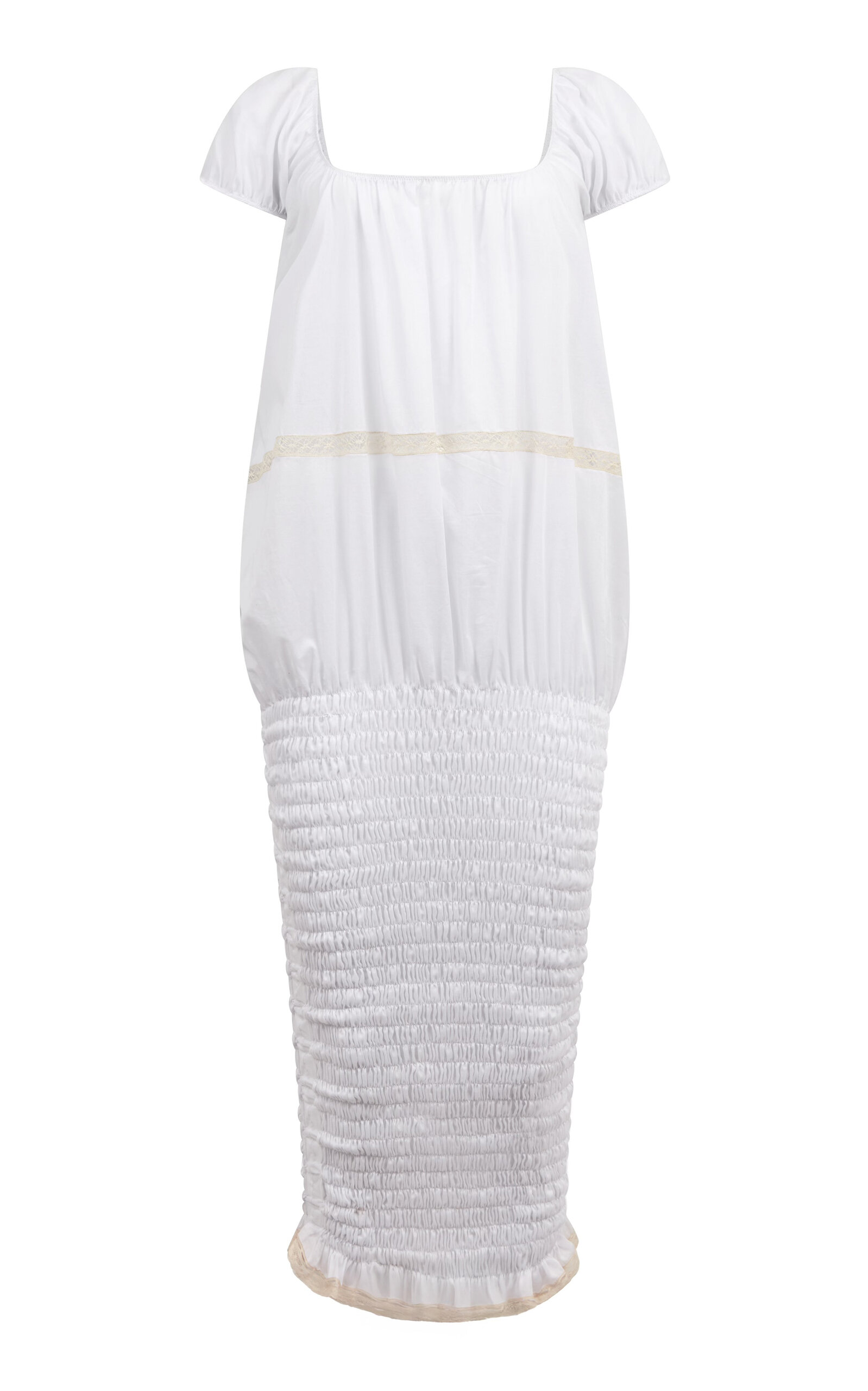 Conner Ives Lace-Trimmed Cotton Mini Dress - White