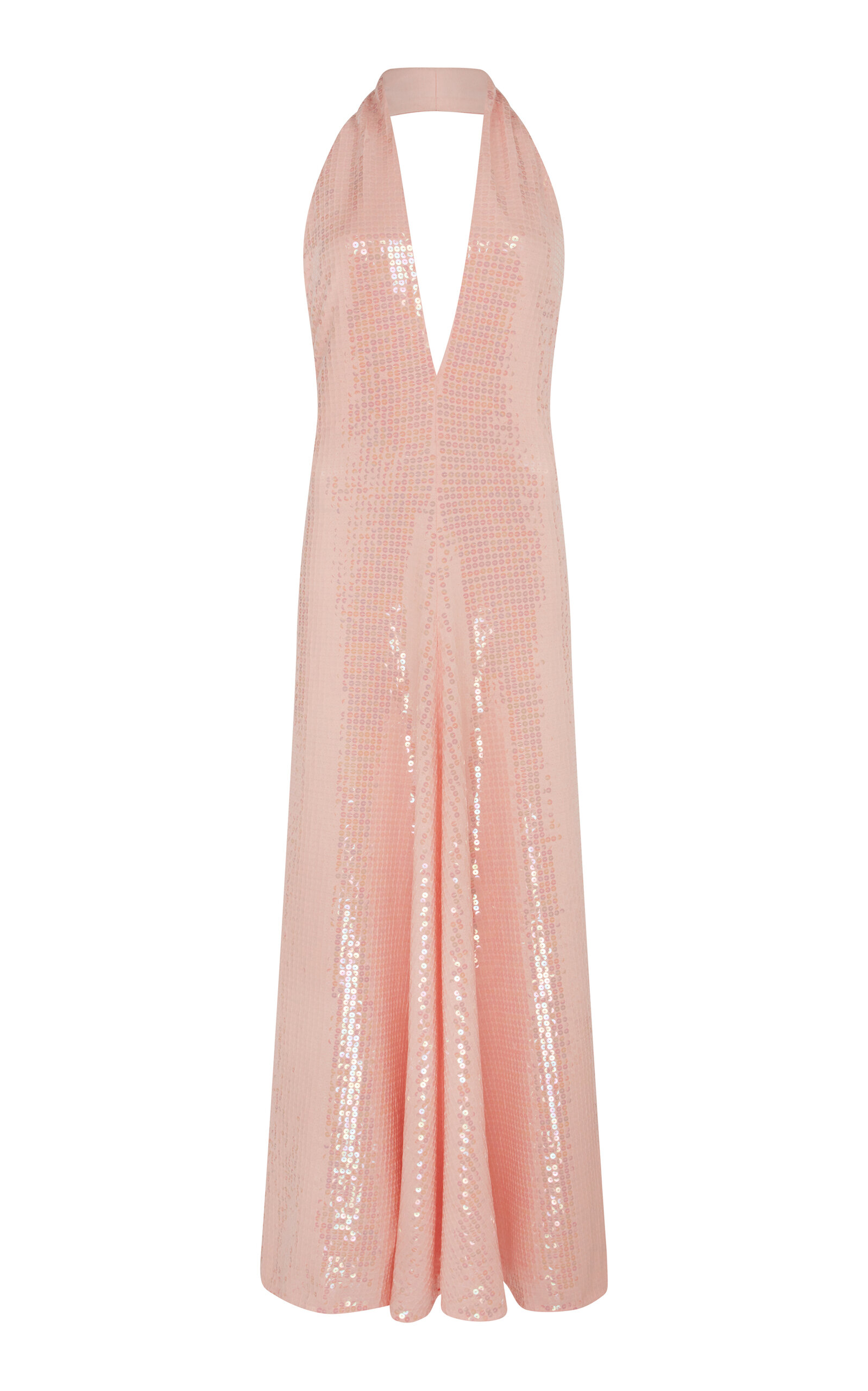 Conner Ives Recycled Sequin Stretch-cotton Maxi Dress In Pink