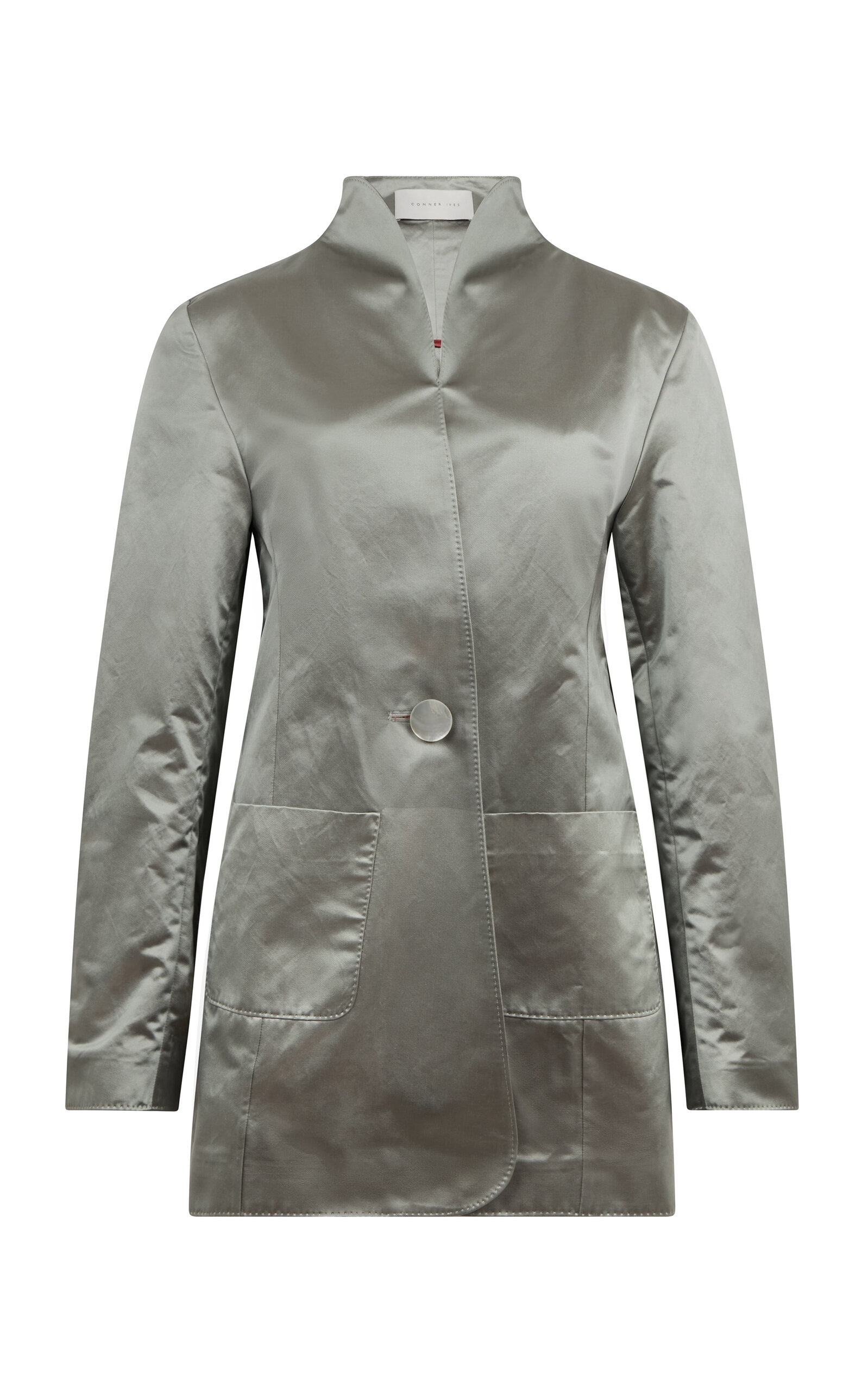 Conner Ives Tailored Satin Jacket In Multi