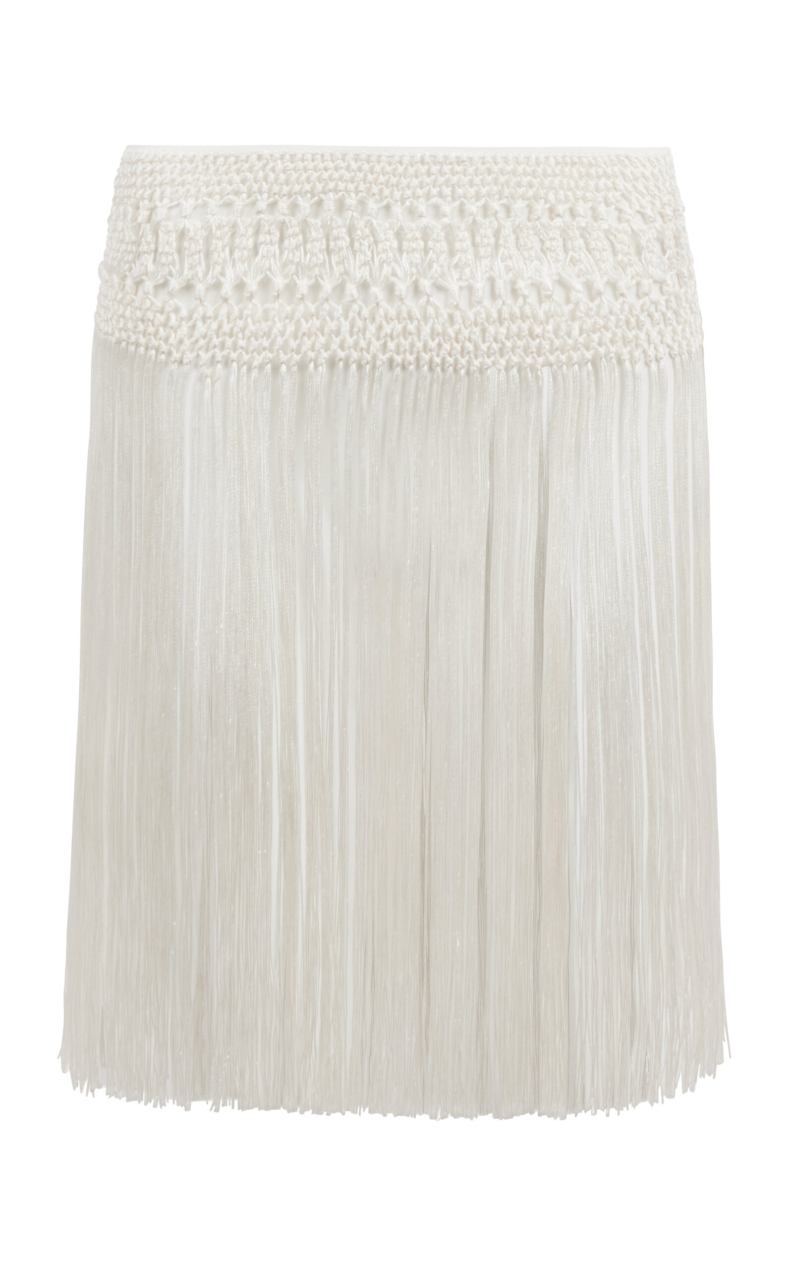 Conner Ives Macrame Fringe Belt In White