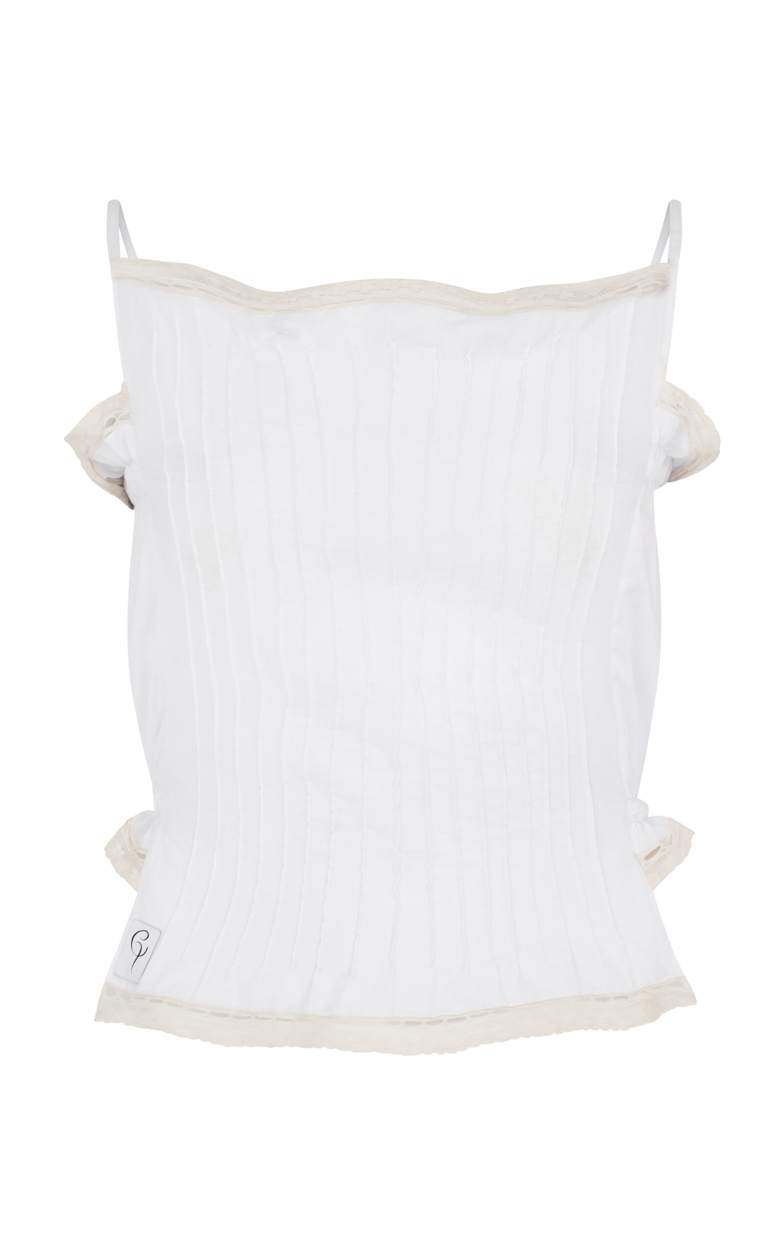 Conner Ives Lace-trimmed Cotton Camisole In White