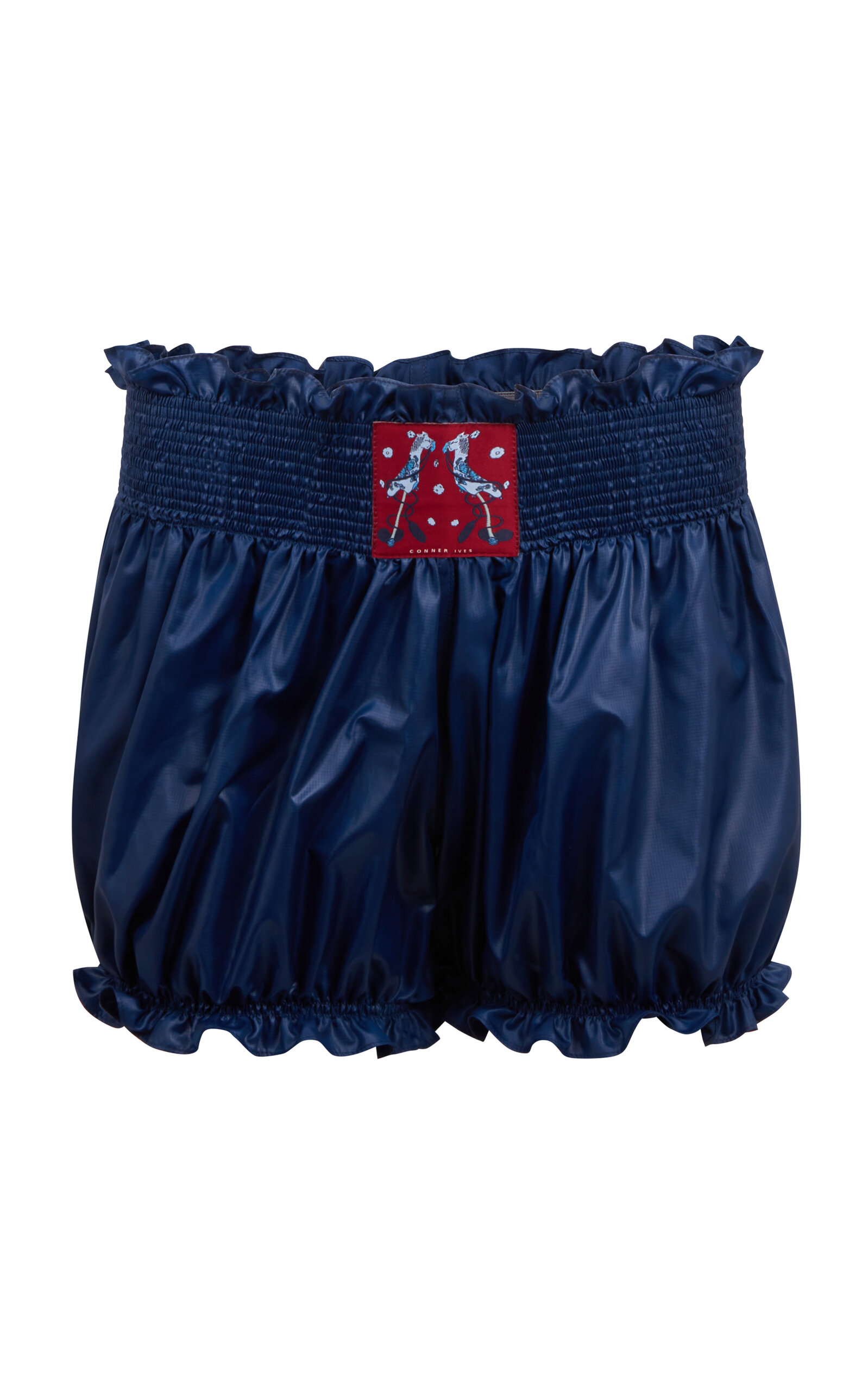 Conner Ives Shirred Bloomer Shorts - Blue