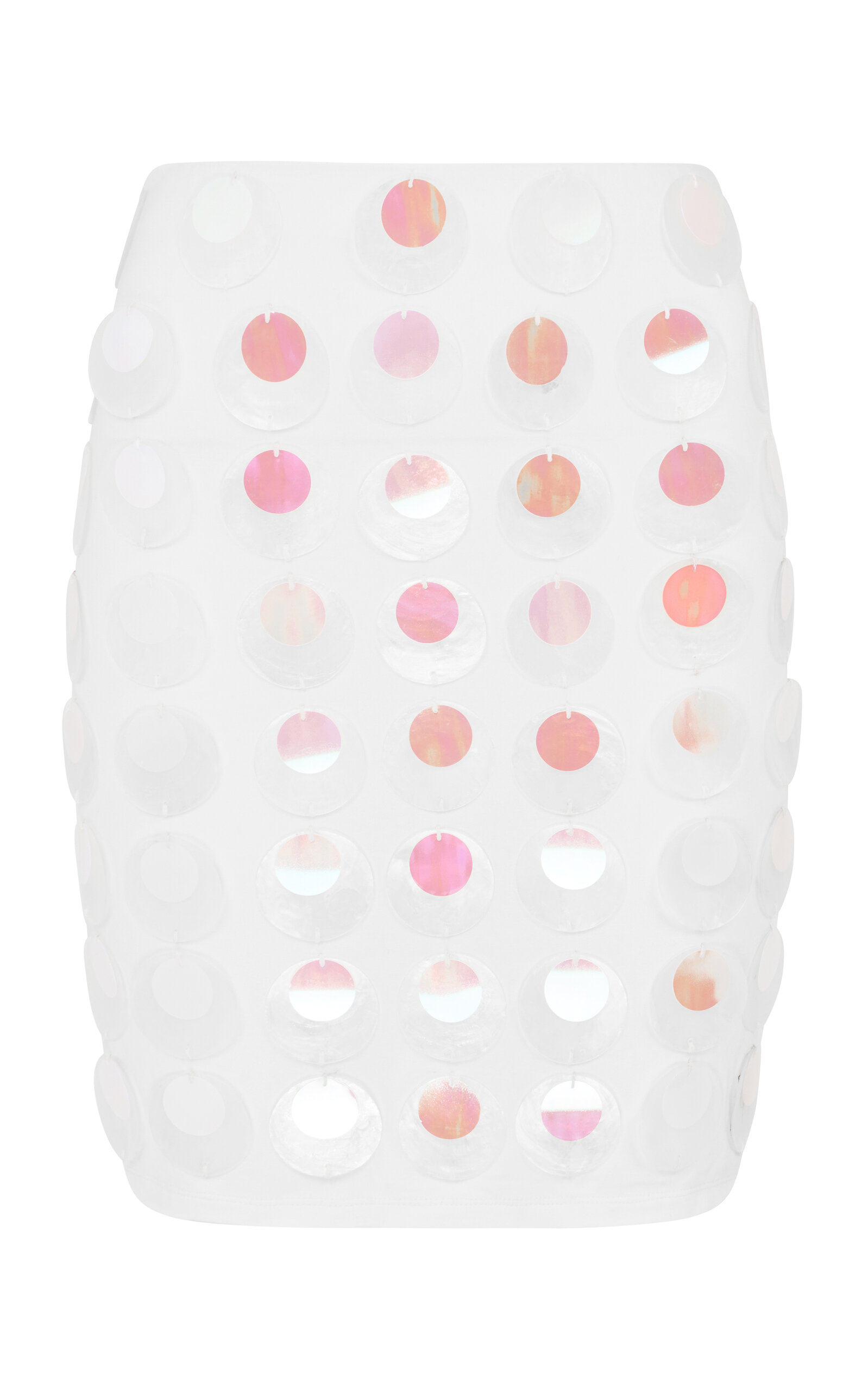 Conner Ives Jumbo Sequin Pencil Skirt In White