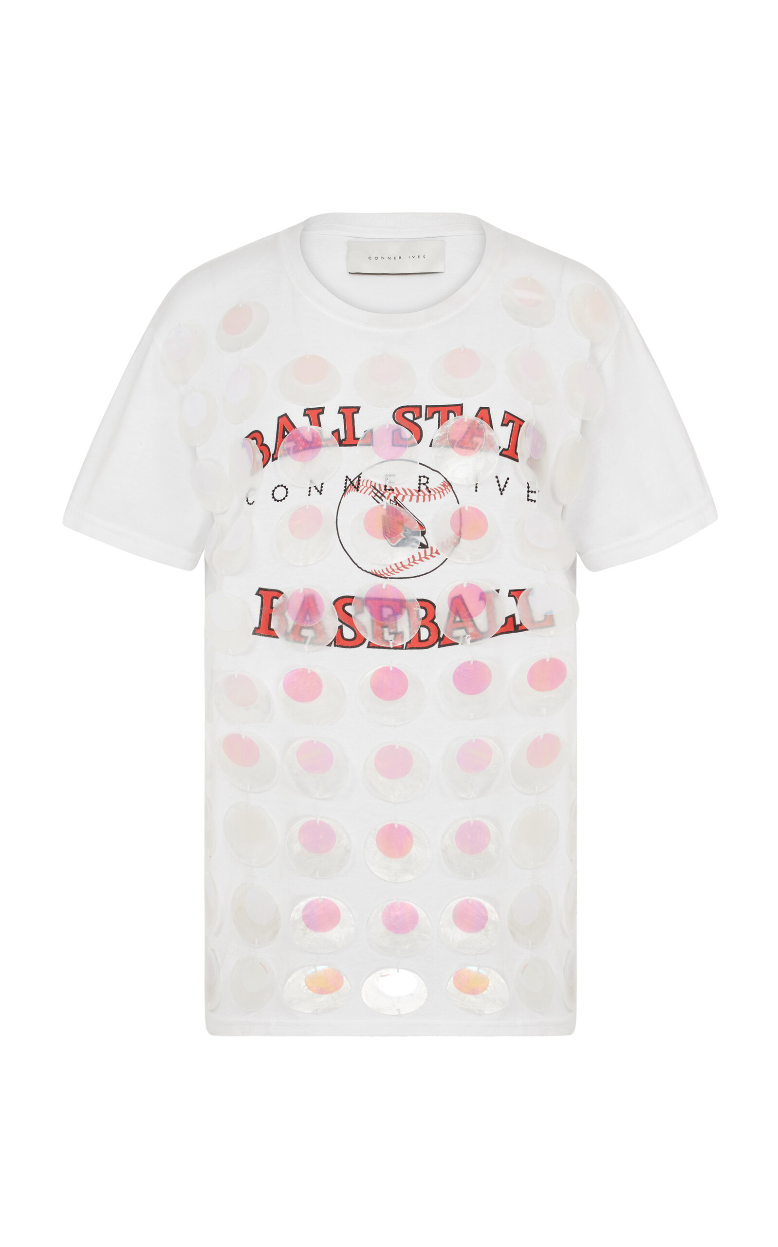 Conner Ives Jumbo Sequin Cotton Top In White