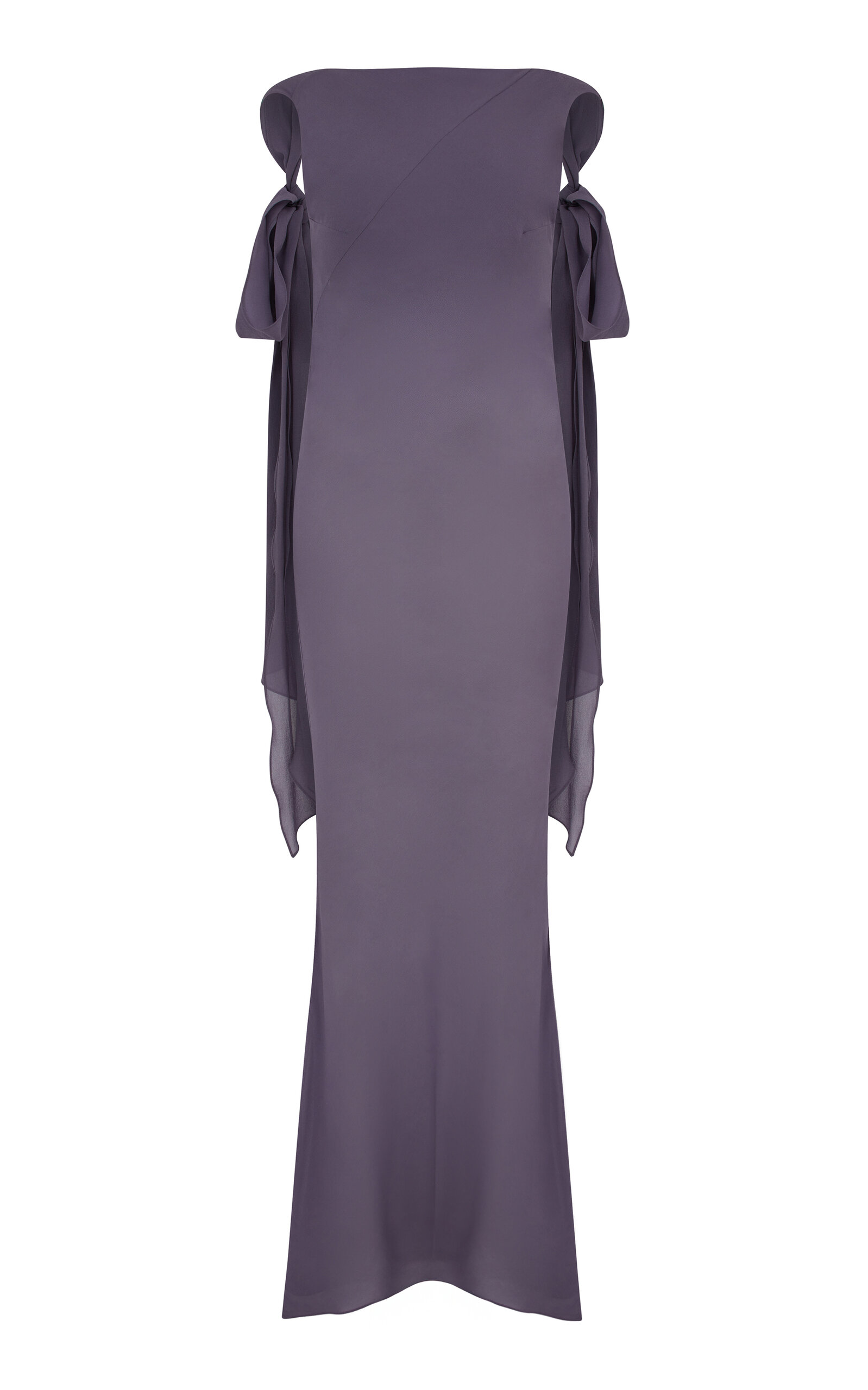 Conner Ives Boat Neck Silk Gown In Purple