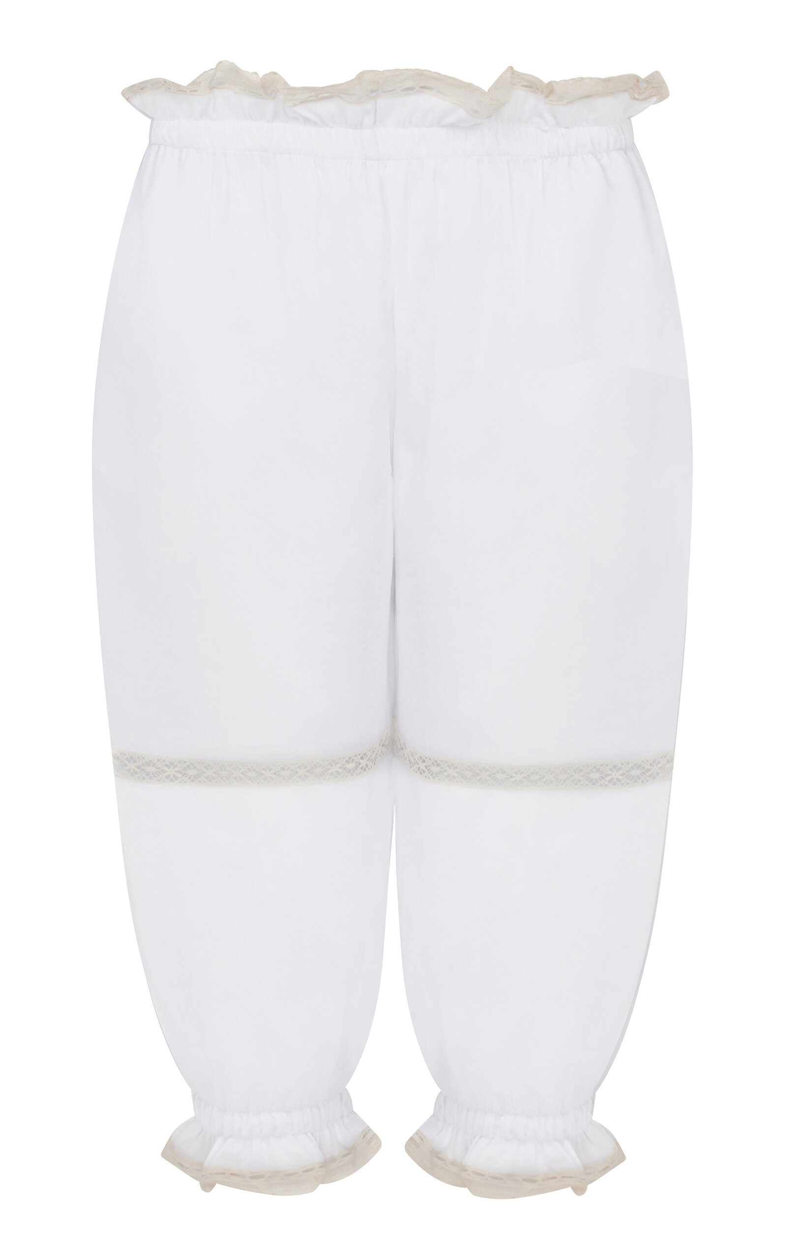 Conner Ives Lace-trimmed Cotton Bloomers In White