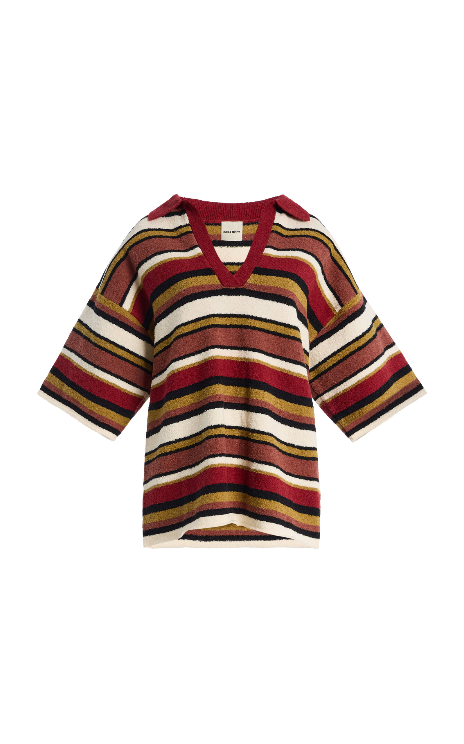 Zulu & Zephyr Striped Cotton-Linen Knit Shirt | Thumbnail 7 Zulu & Zephyr Striped Cotton-Linen Knit Shirt | Thumbnail 7