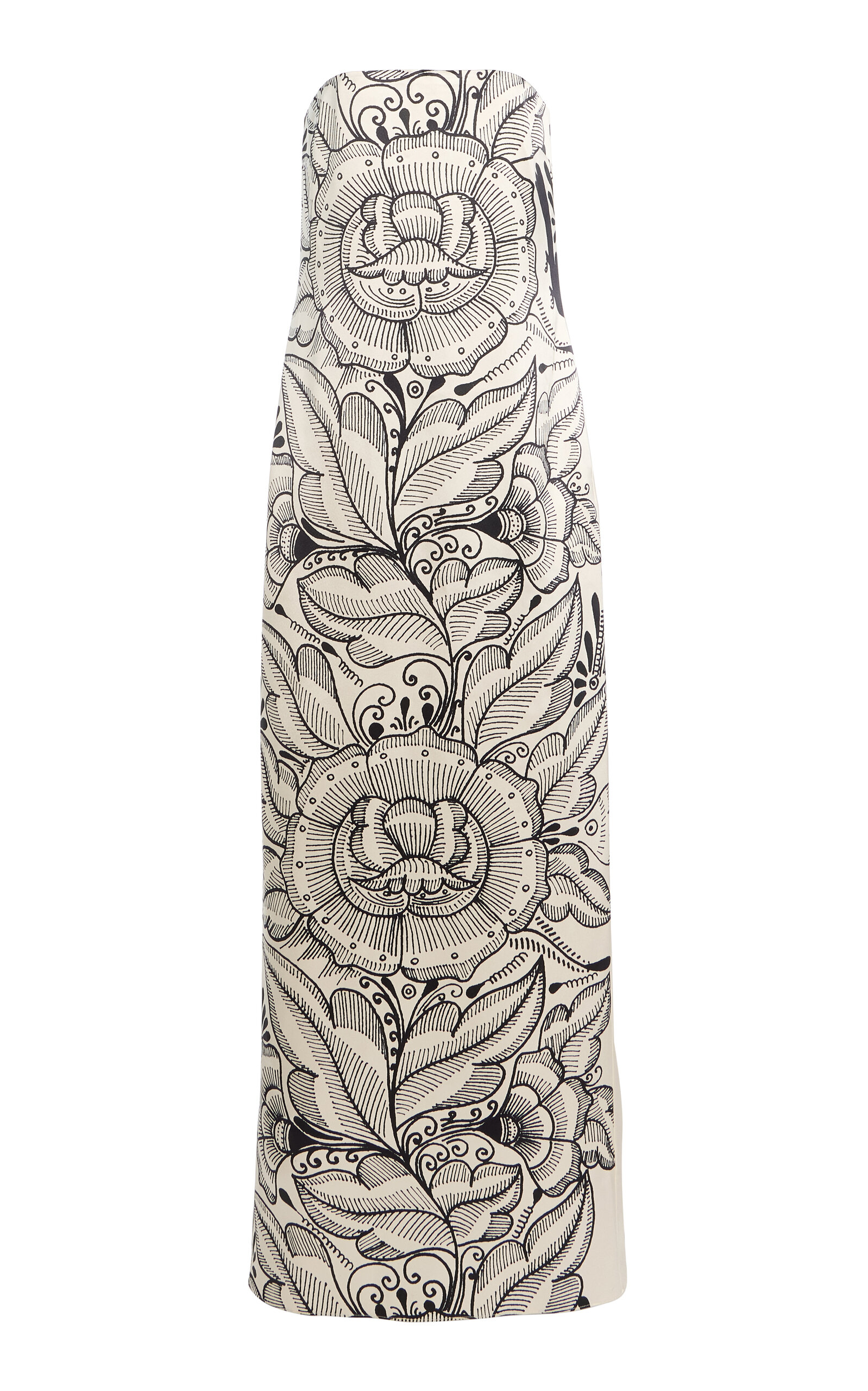 Heirlome x Rivera Exclusive Strapless Silk Maxi Dress