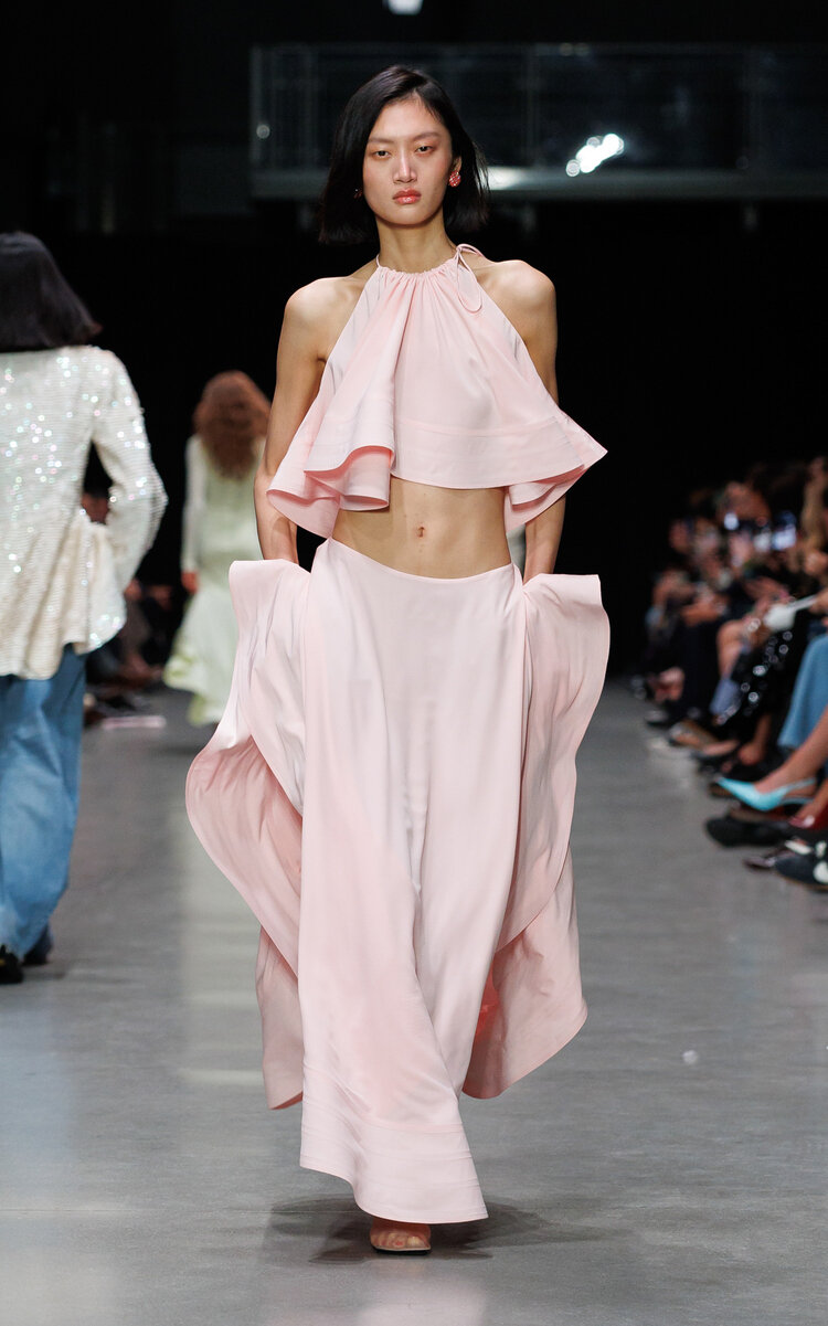 Stella McCartney Frill-Detailed Silk Top - Light Pink