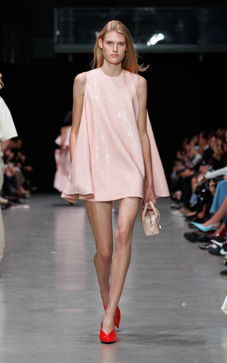 Stella McCartney Sequined Silk Mini Dress - Light Pink