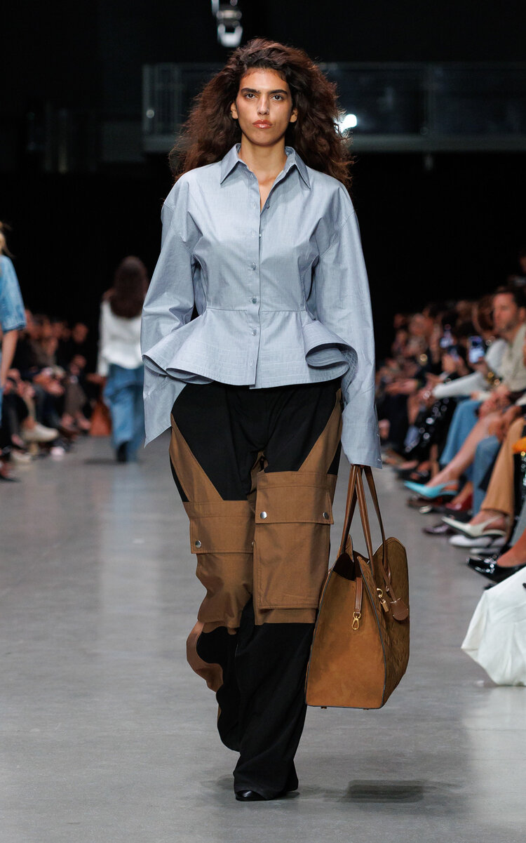 Stella Mccartney Layered Washed-cotton Straight-leg Cargo Pants In Black