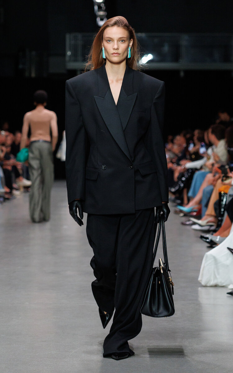 Stella Mccartney Slit-detailed Wool-canvas Jacket In Black