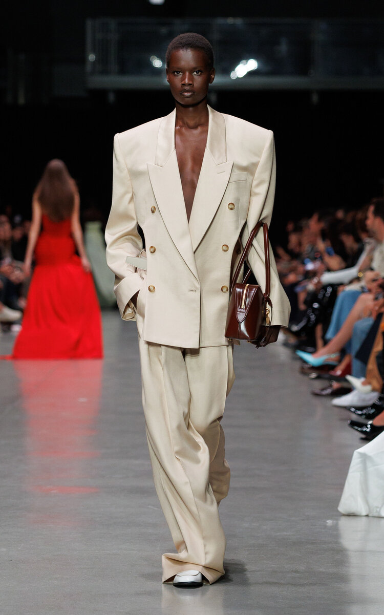 Stella McCartney Slit-Detailed Textured Jacket - Neutral