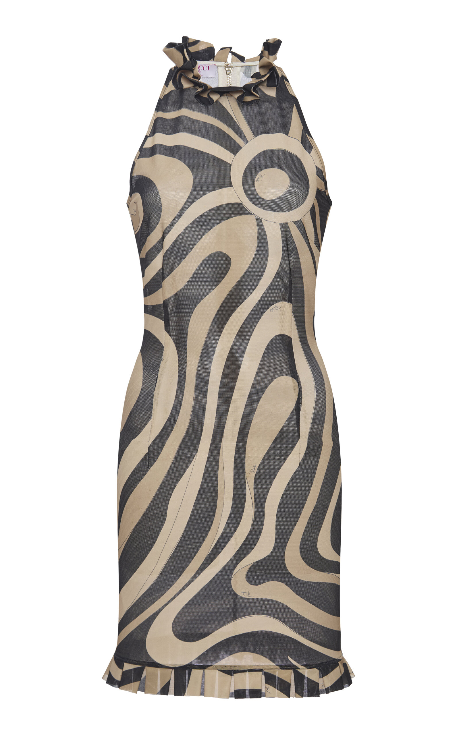 Pucci Printed Mesh Mini Dress In Black