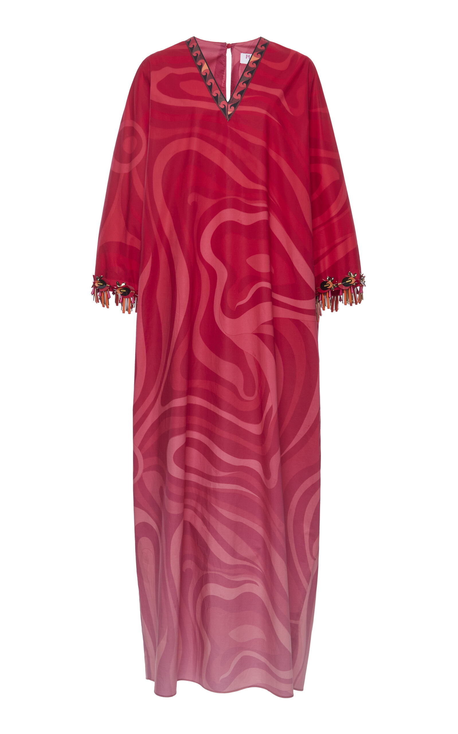 Pucci Exclusive La Isla Caftano Ricamo Maxi Dress In Pink