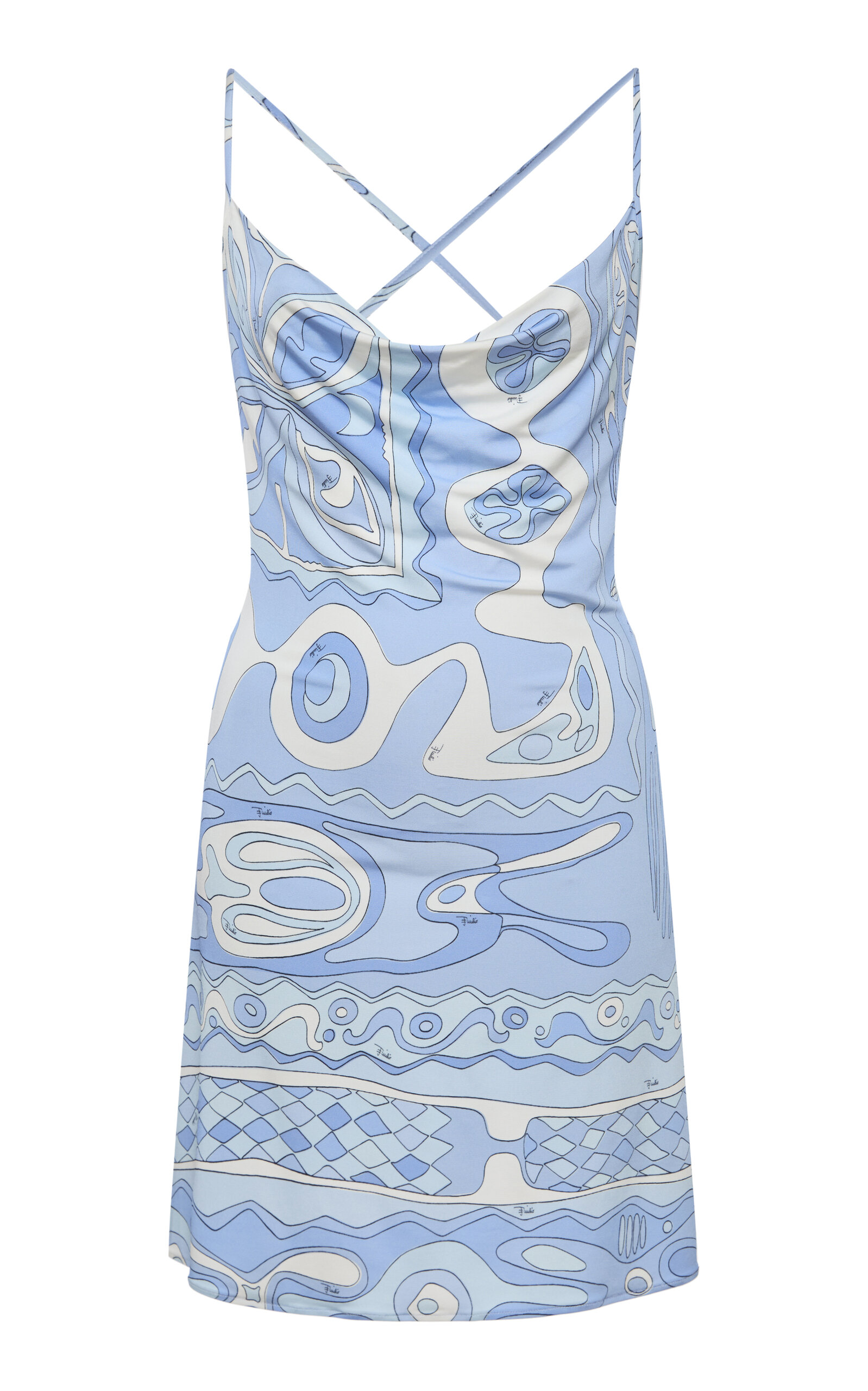Pucci Abito Jersey Satin Mini Dress In Blue