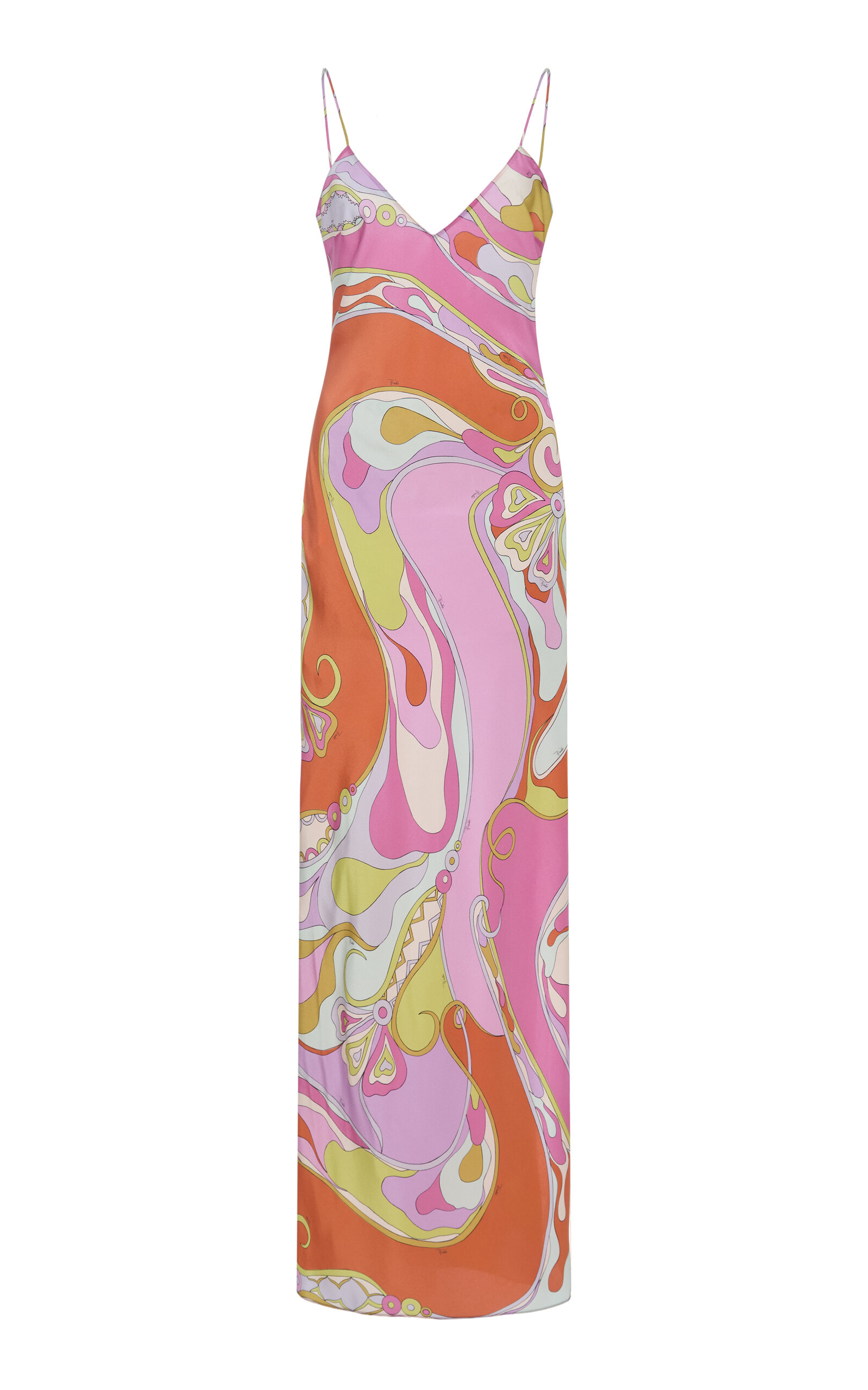 Pucci Abito Crepe De Chine Maxi Dress In Pink