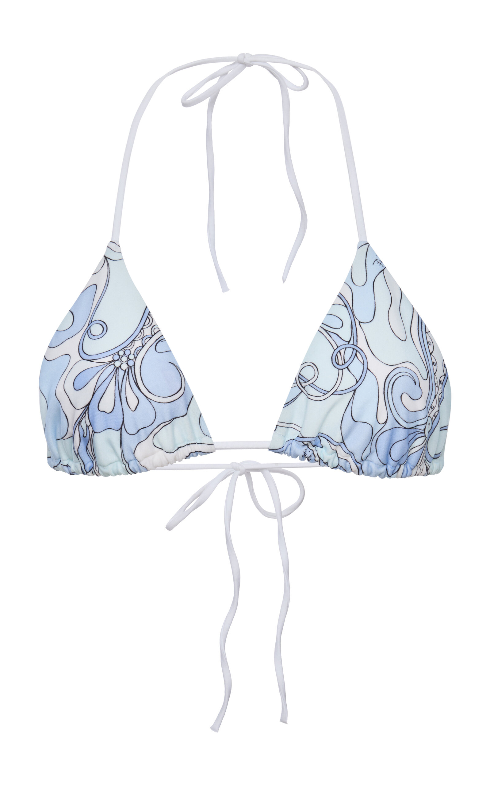 Pucci Printed Bikini Top In Blue