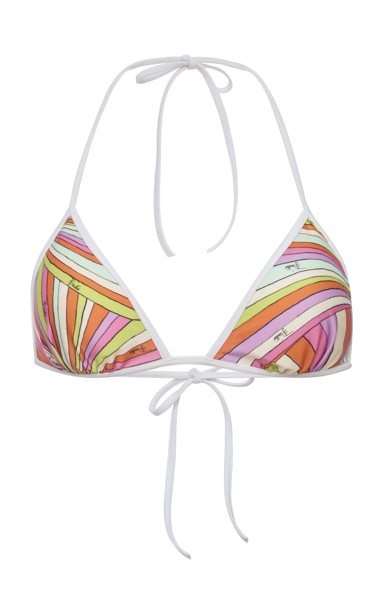 Pucci Multicolored Bikini Top In Animal Print