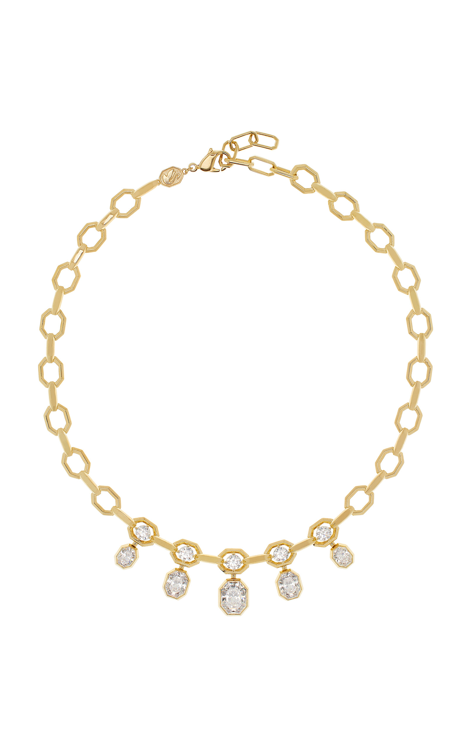 Swarovski Moda Exclusive Octagon Collection 18k Yellow Gold Necklace With Laboratory Grown Diamonds In Gold