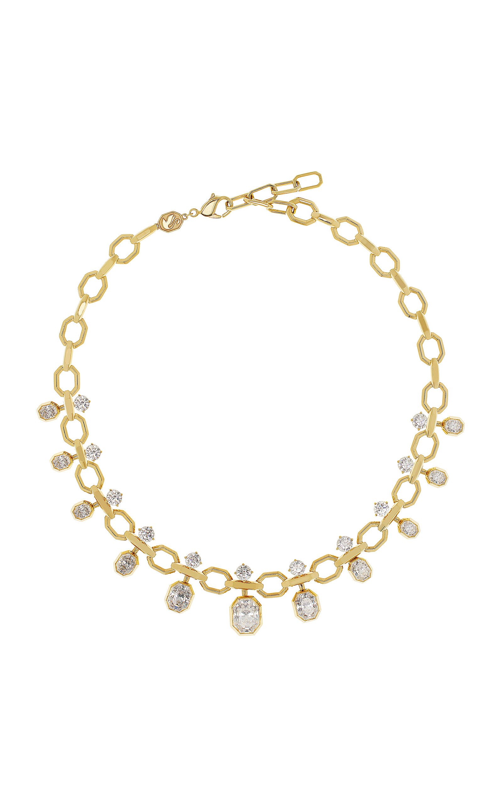 Swarovski Moda Exclusive Octagon Collection 18k Yellow Gold Necklace With Laboratory Grown Diamonds In Gold