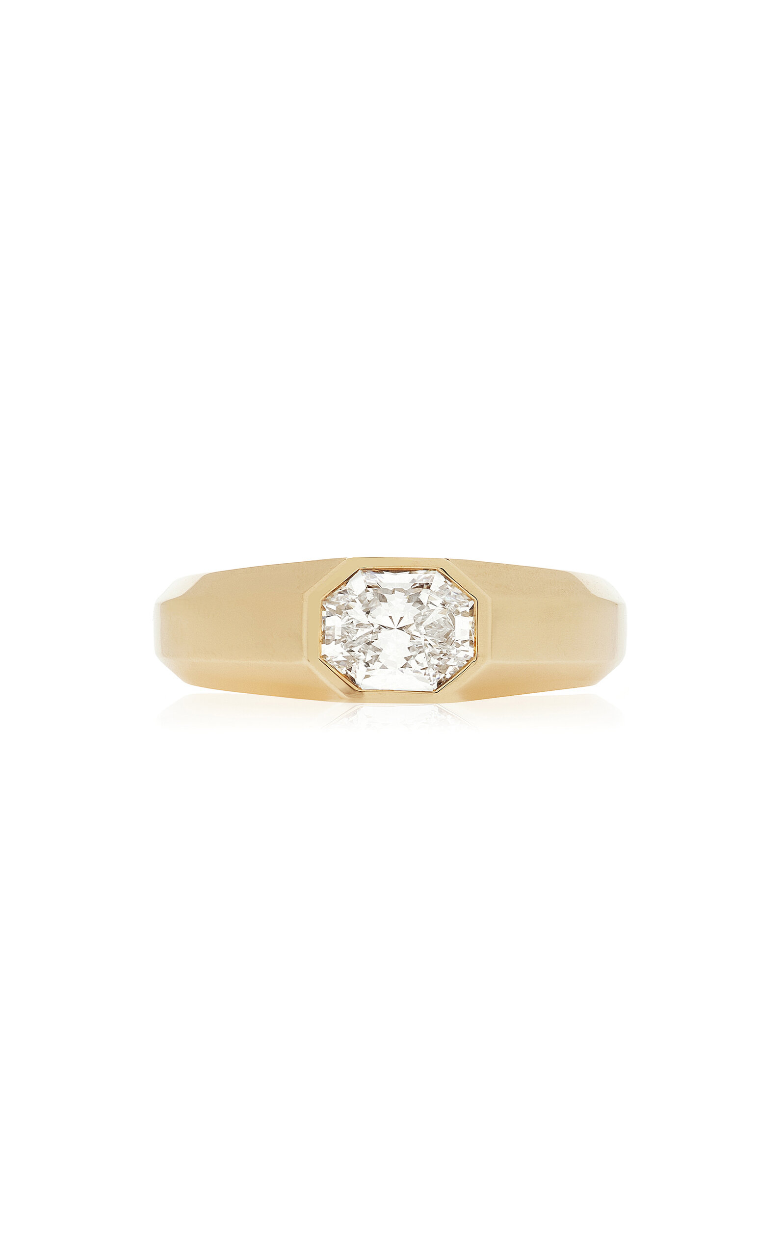Swarovski Octagon Collection 14k Yellow Gold Band Ring With Laboratory Grown Diamonds In Gold