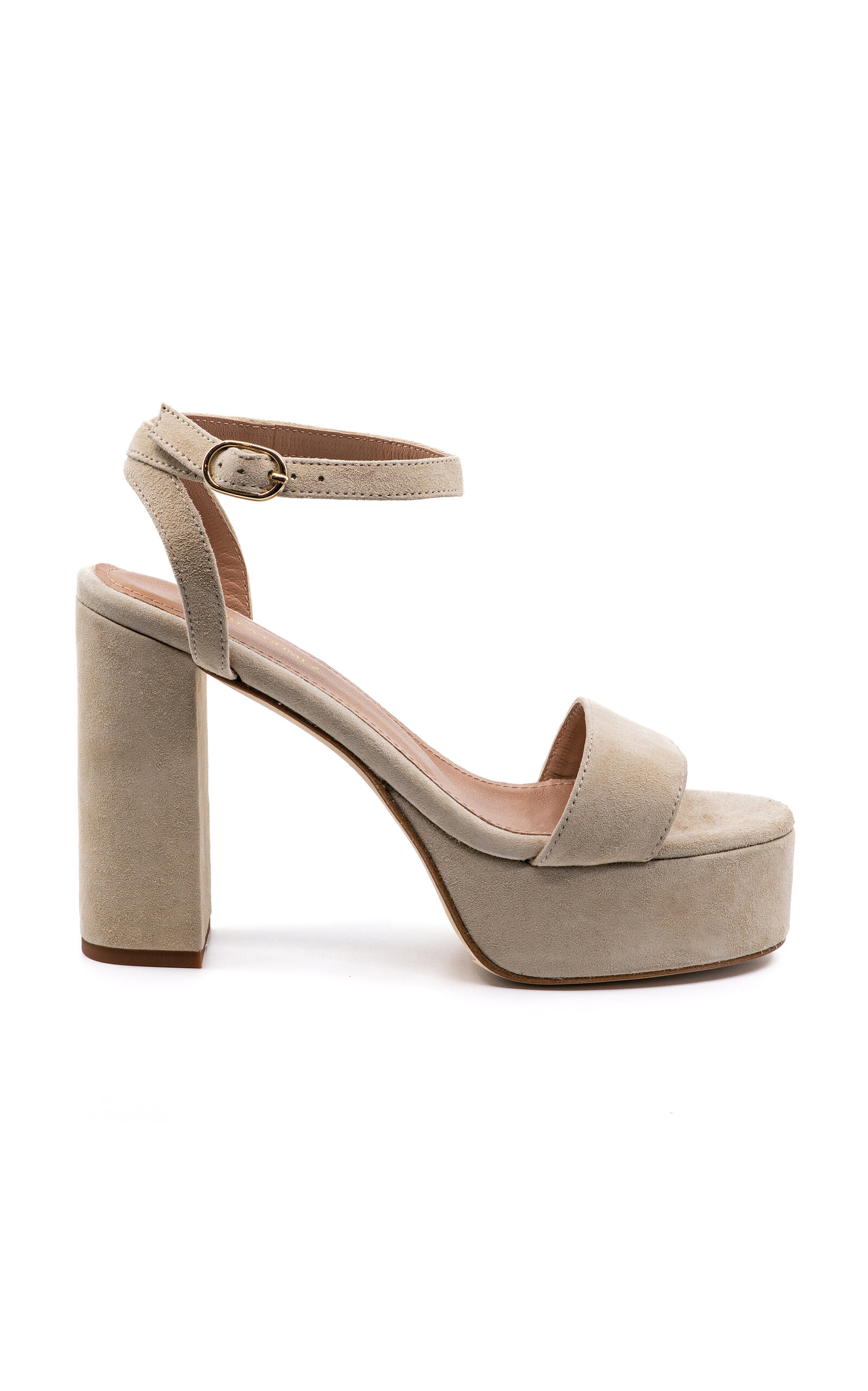 Andrea Gomez Becka Suede Platform Sandals In Burgundy
