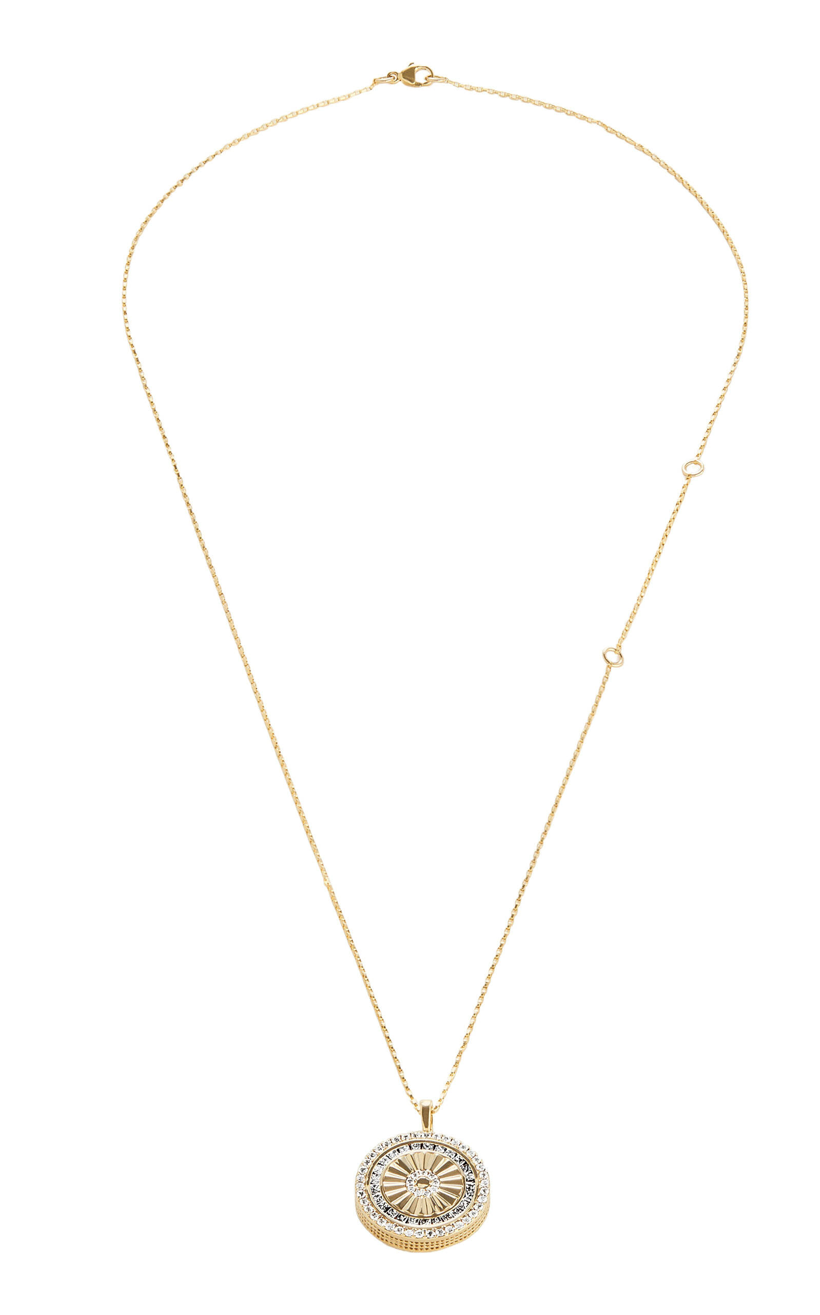 Gwen Beloti 14kt Yellow Gold Woven Essentia Trio Set Diamond Pendant Necklace In Gold