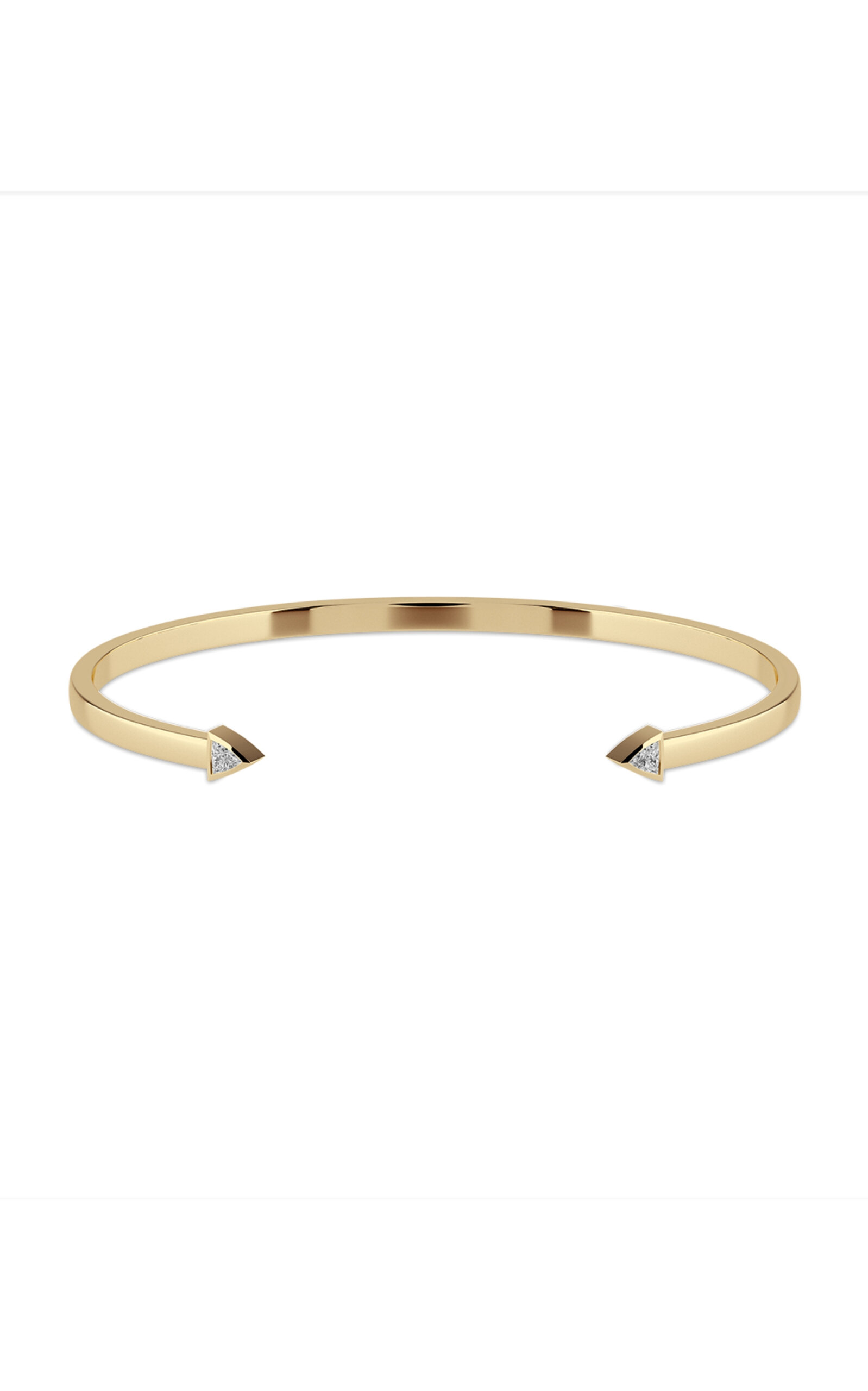 Gwen Beloti 14kt Yellow Gold Essence Bezel Trillion Diamond Cuff Bangle In Gold