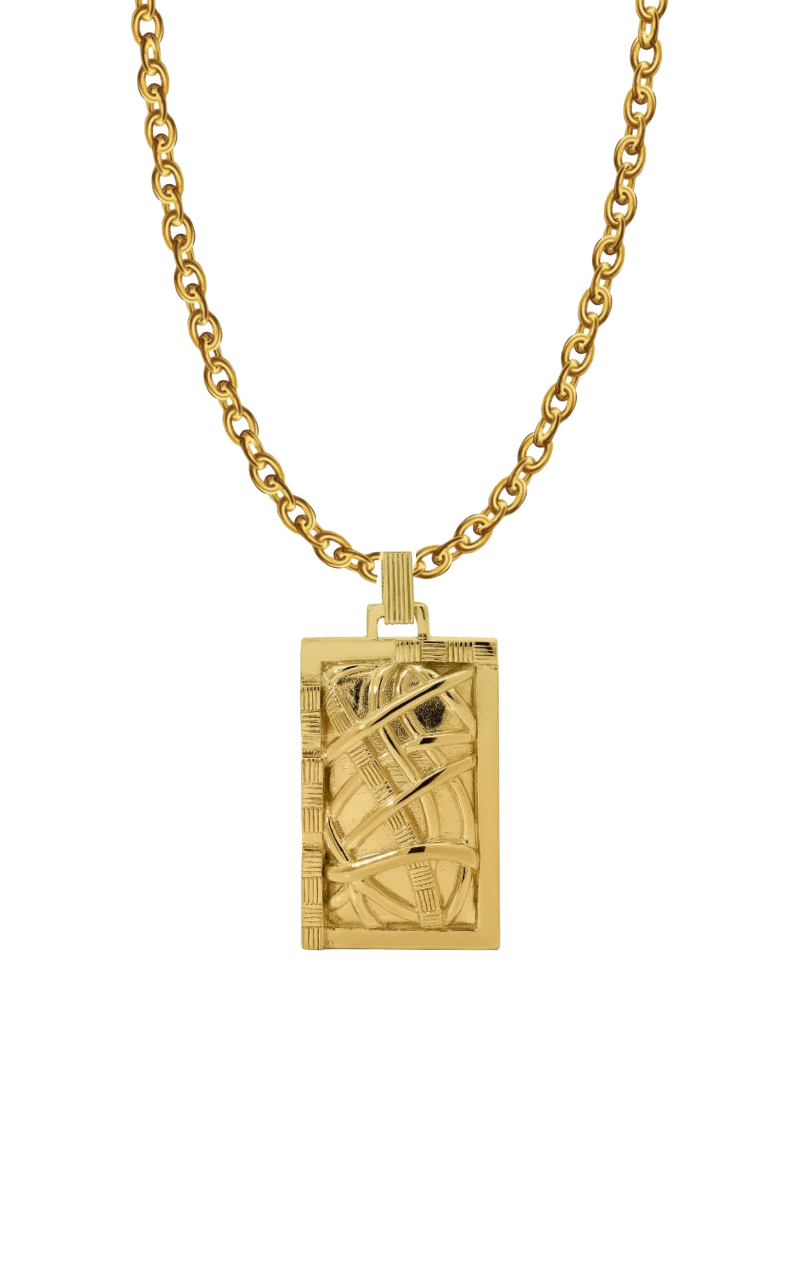 Gwen Beloti 18kt Gold Plated Vira Woven Pendant Necklace In Gold