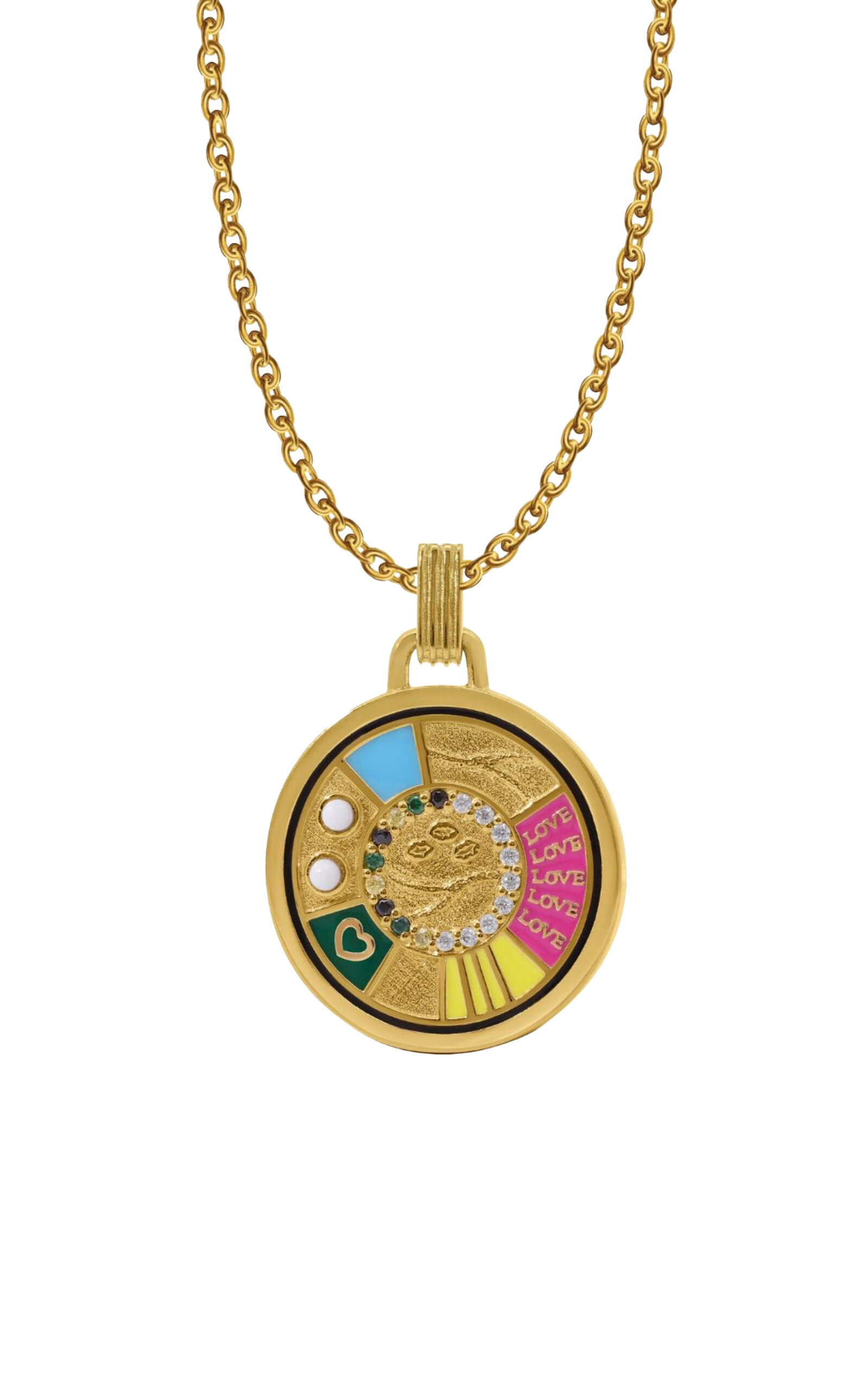 Gwen Beloti 18kt Gold Plated Love In Color Pendant Necklace In Gold