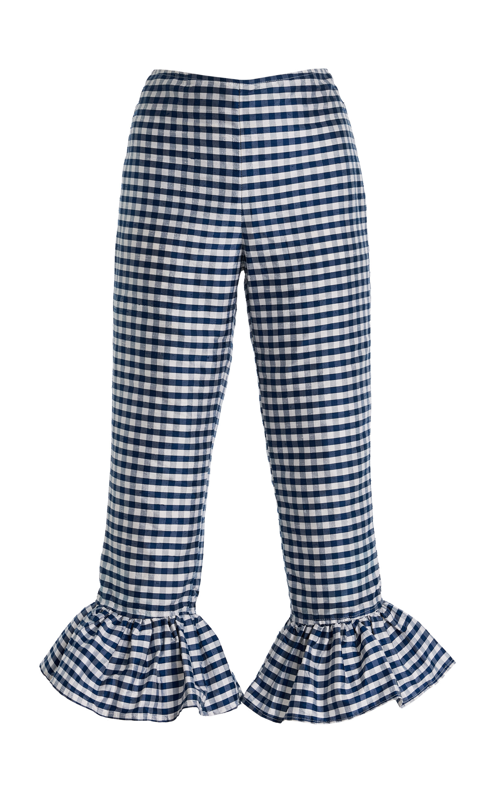 House of Aama Toni Silk Capri Pants - Blue