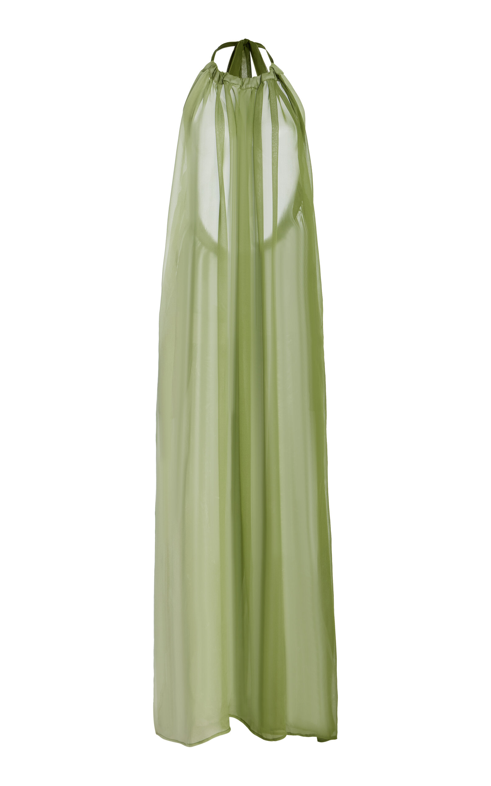 House Of Aama Silk Ombre Maxi Dress In Green