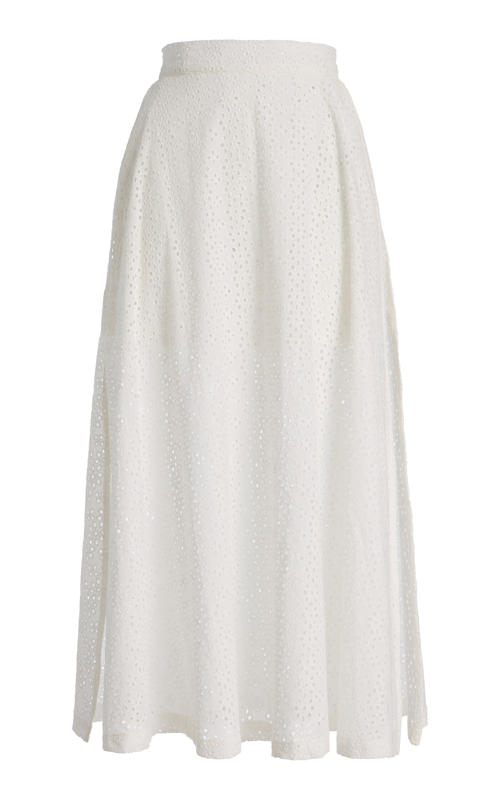 House Of Aama Toni Cotton Midi Skirt In White