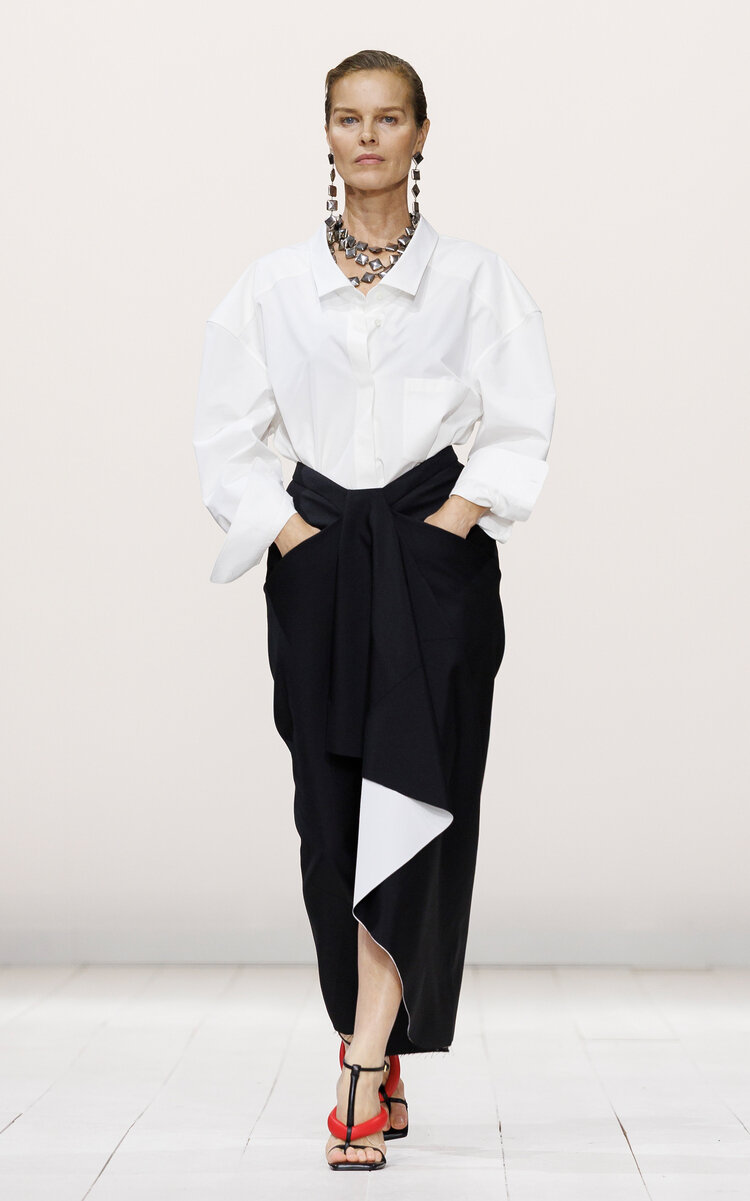 Givenchy Draped Piece-dyed Wool Mohair Wrap Midi Skirt In Black