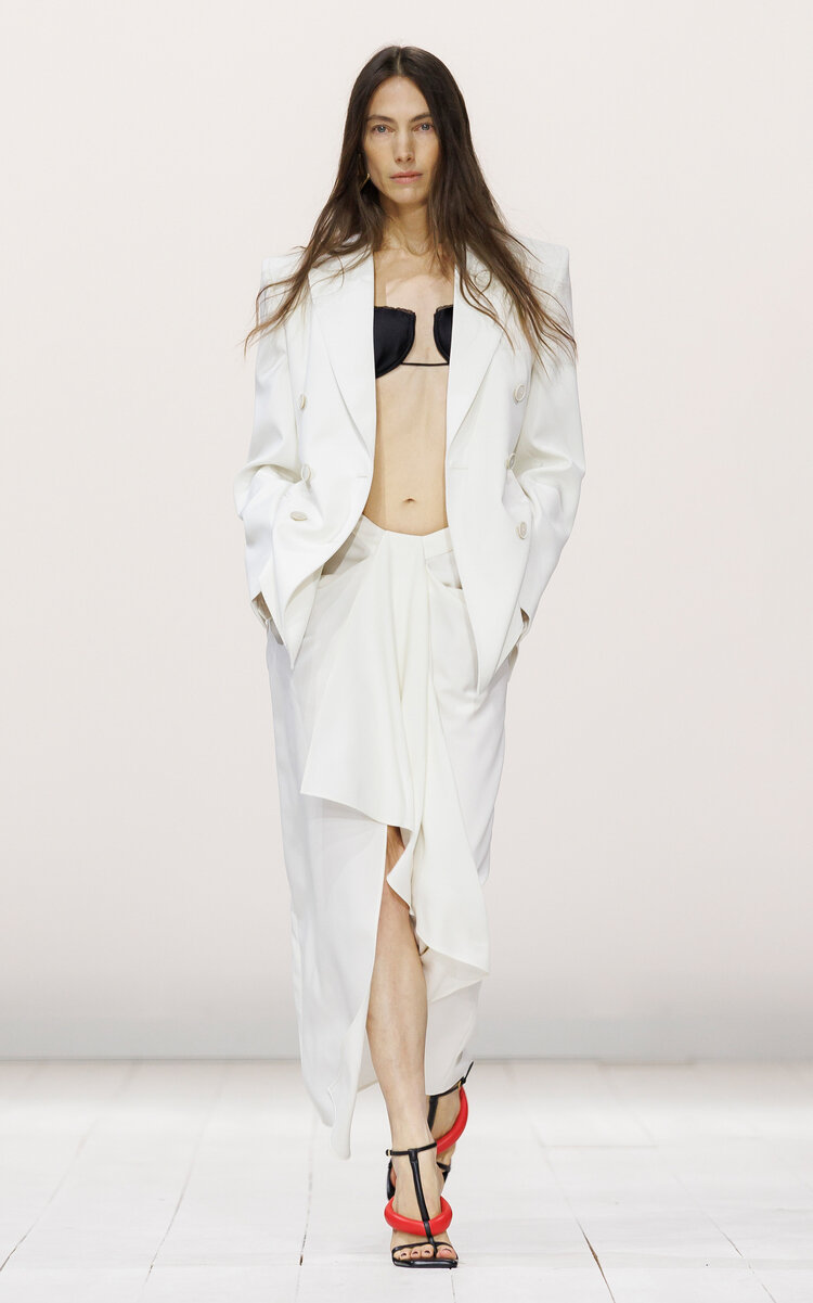 Givenchy Double-breasted Wool Mohair Jacket In White