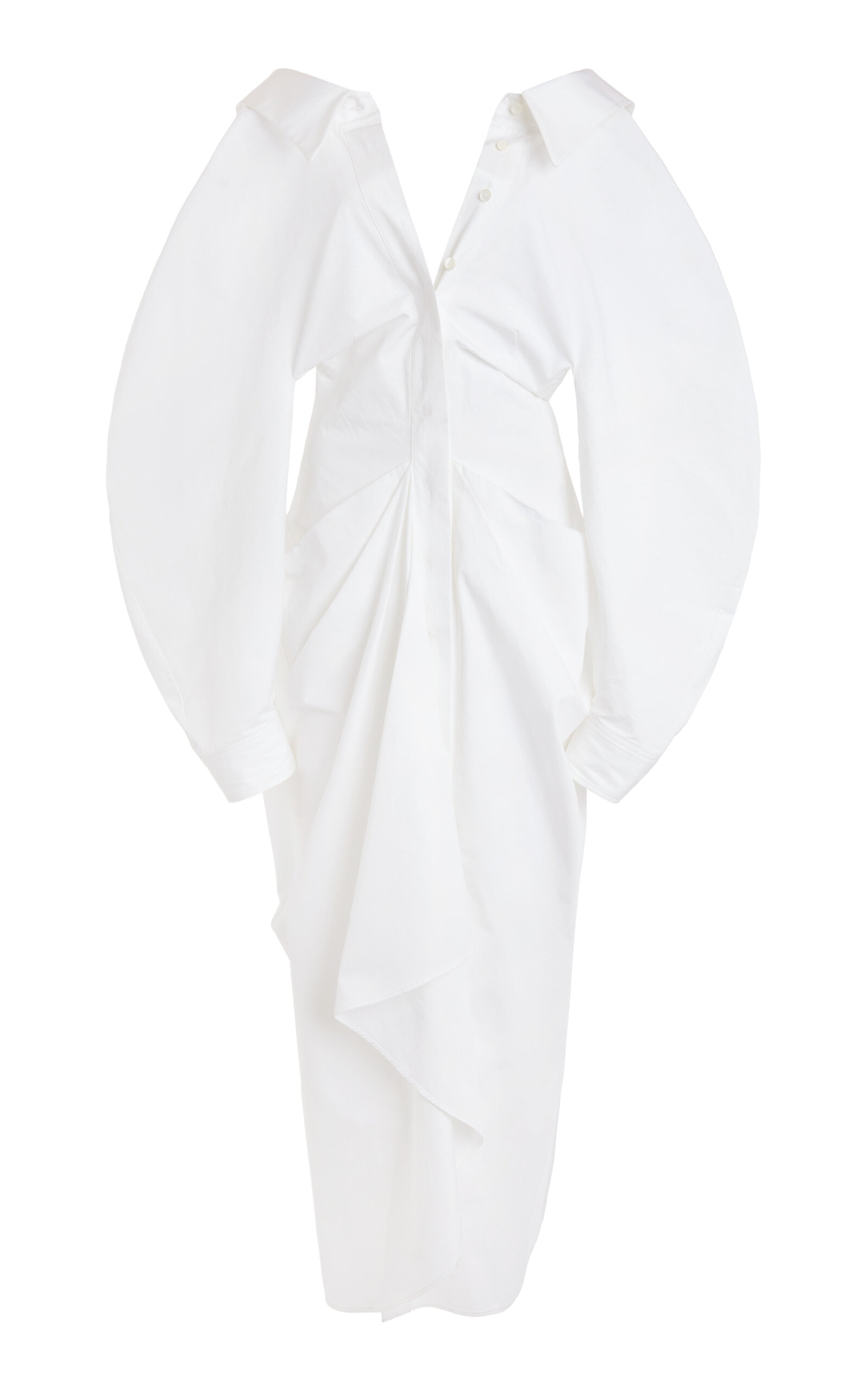 Givenchy Off-The-Shoulder Cotton Poplin Midi Shirt Dress - Moda Operandi