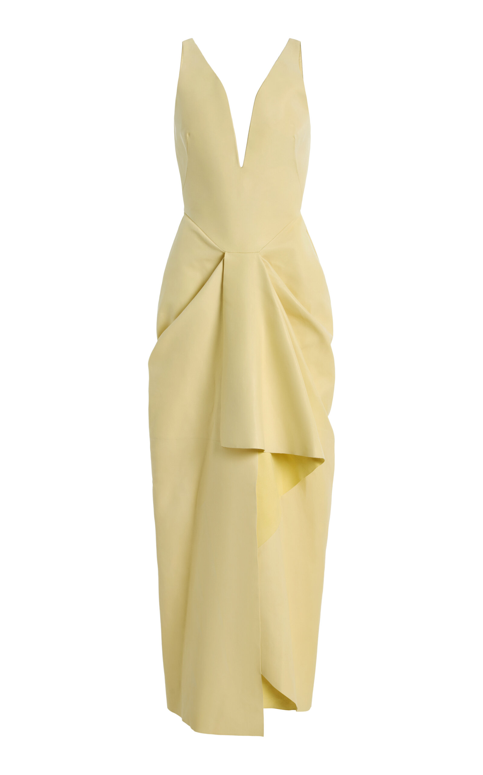 Givenchy Draped Plonge-Leather Midi Wrap Dress - Women's Clothing