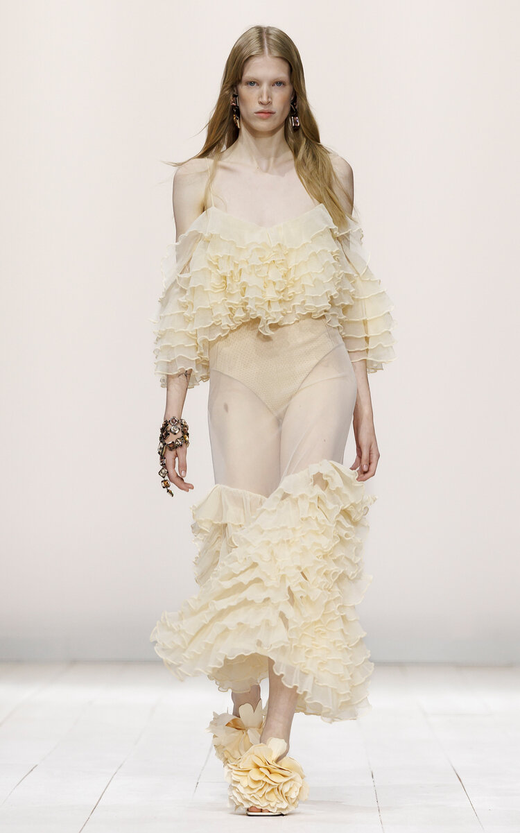 Givenchy Ruffled Knit Midi Dress - Nude