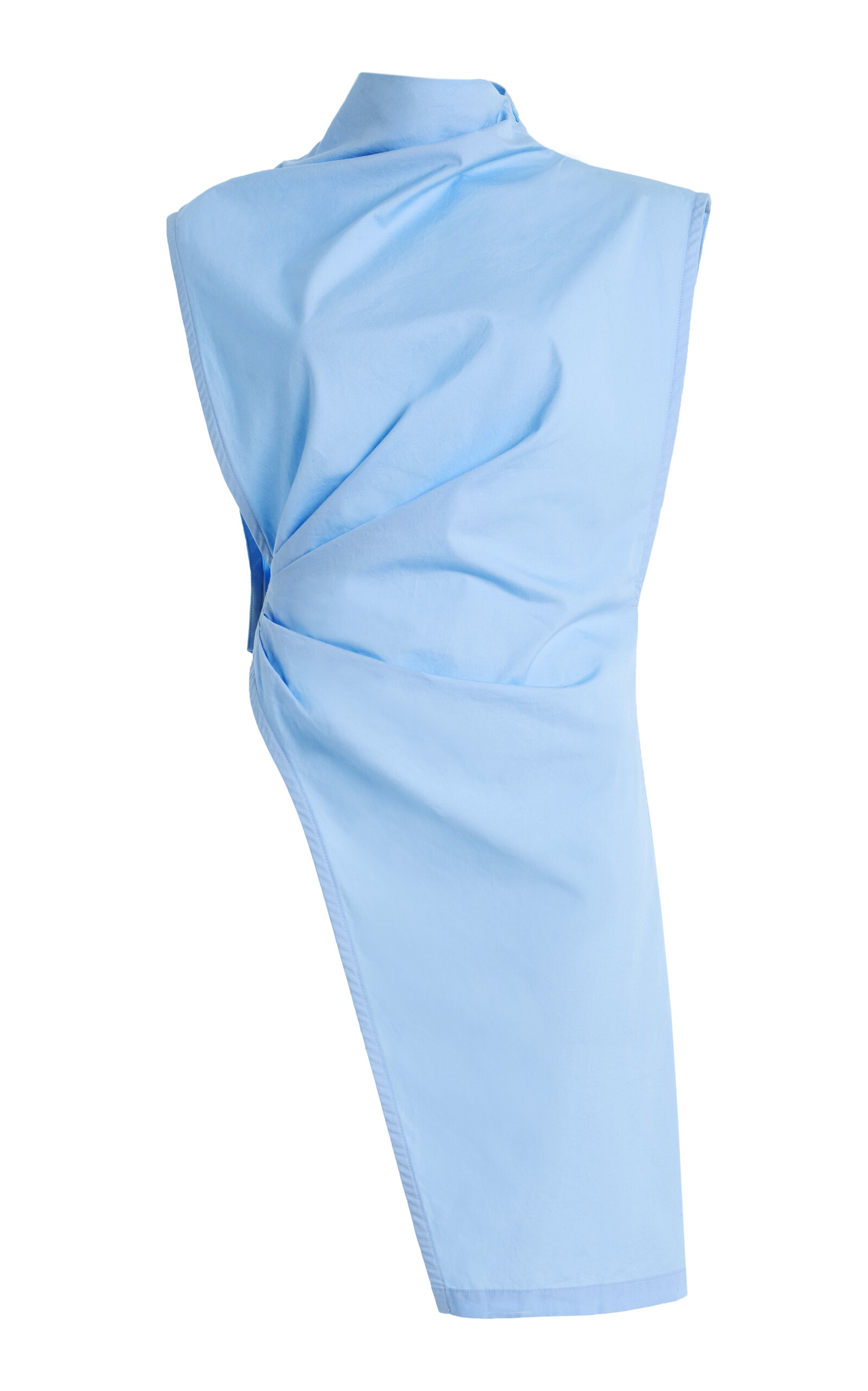 Tolu Coker Asymmetric Cotton Poplin Blouse - Light Blue - XL