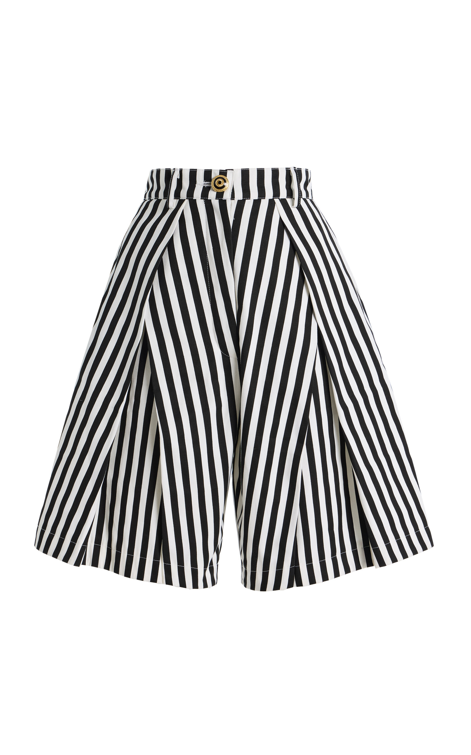 Tolu Coker Pleated Cotton Gabardine Shorts - Black/white