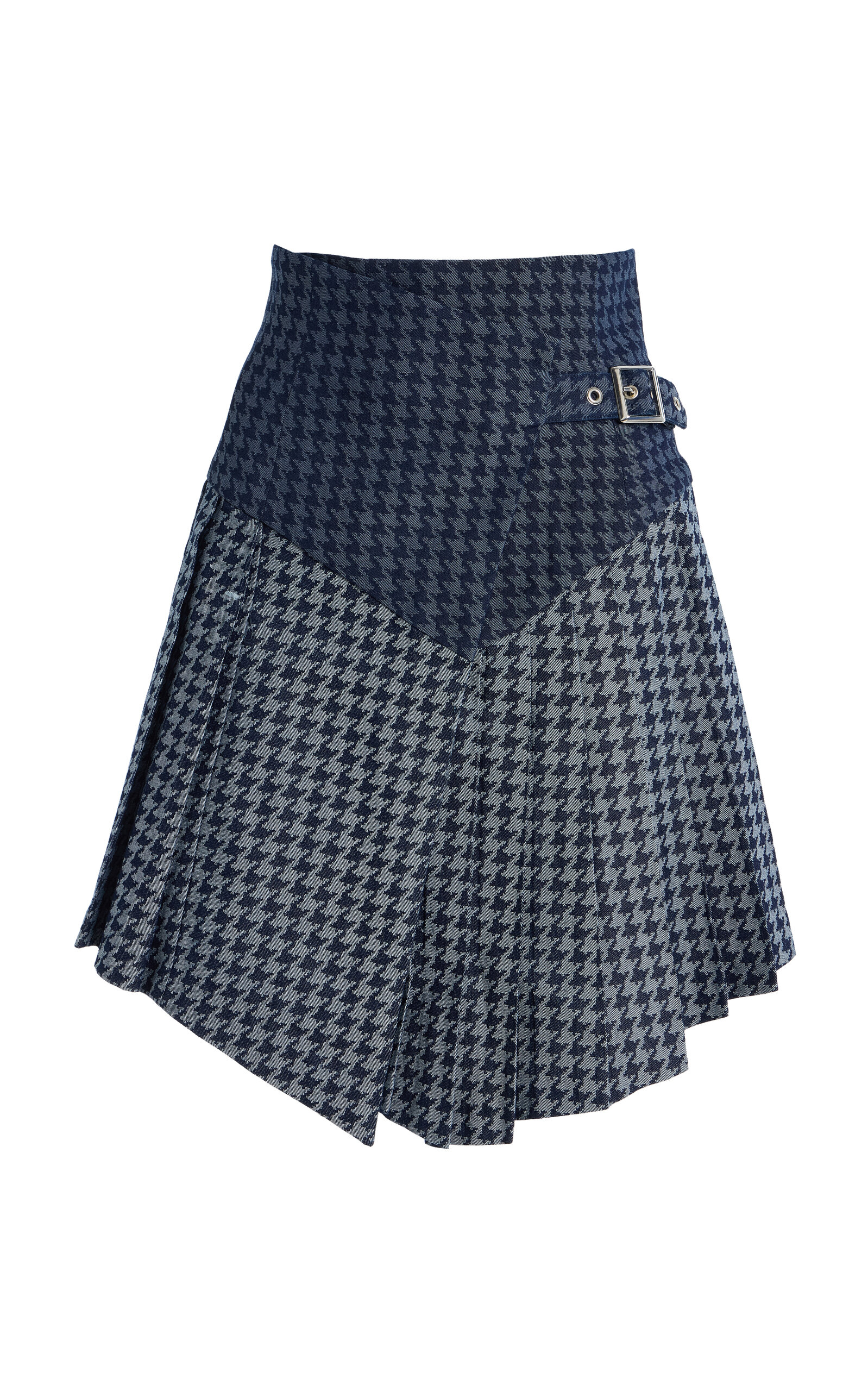 Tolu Coker Kilt Pleated Cotton Mini Skirt In Blue