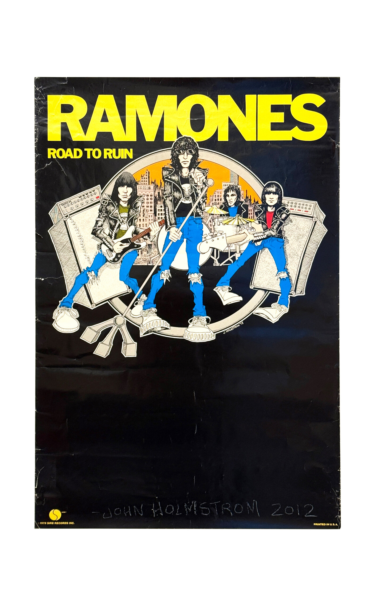 Boo-Hooray The Ramones Original 1978 Promo Poster; Signed by John Holmstrom - Multi