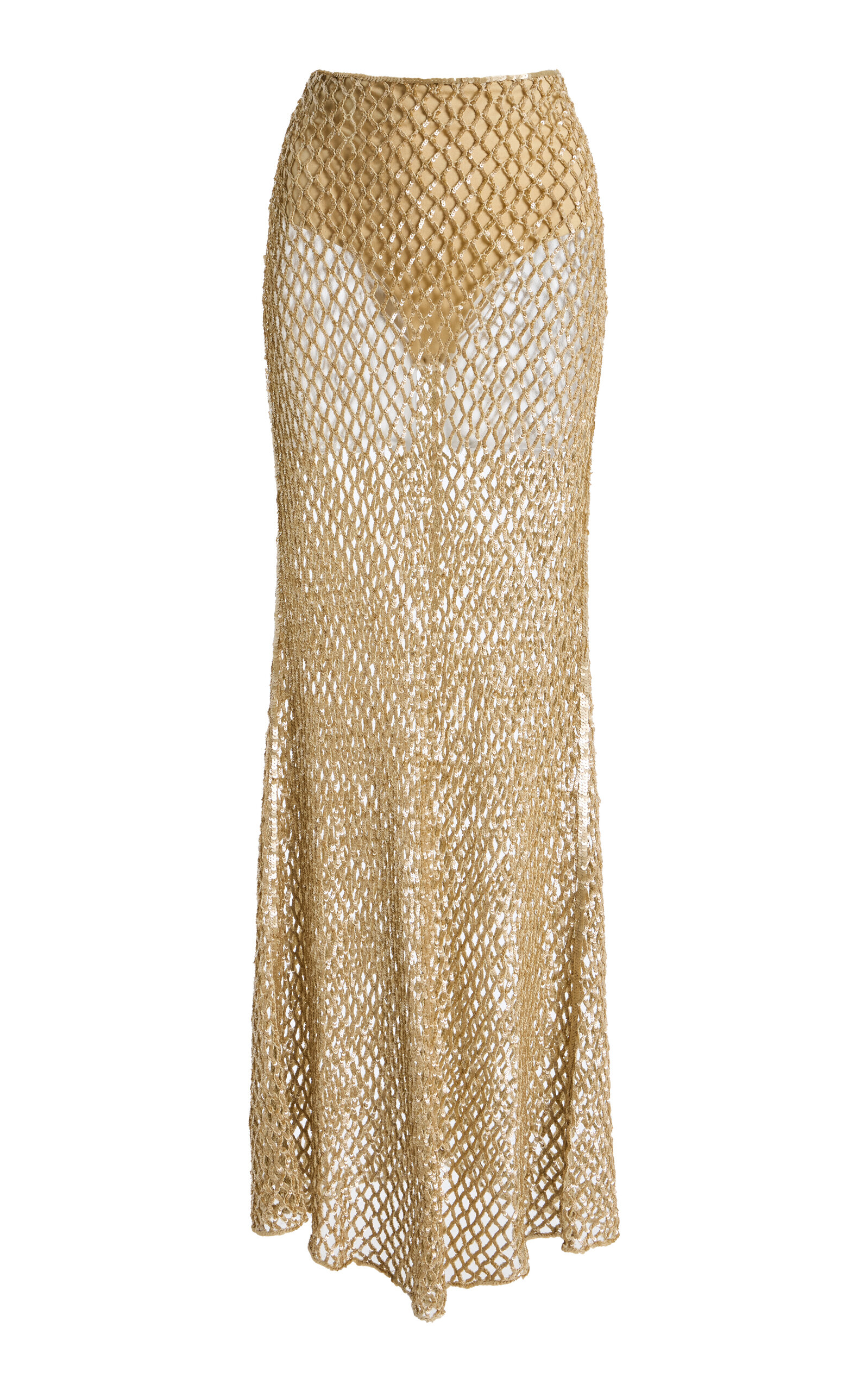 TWP Sheer Intent Sequined High-Rise Skirt