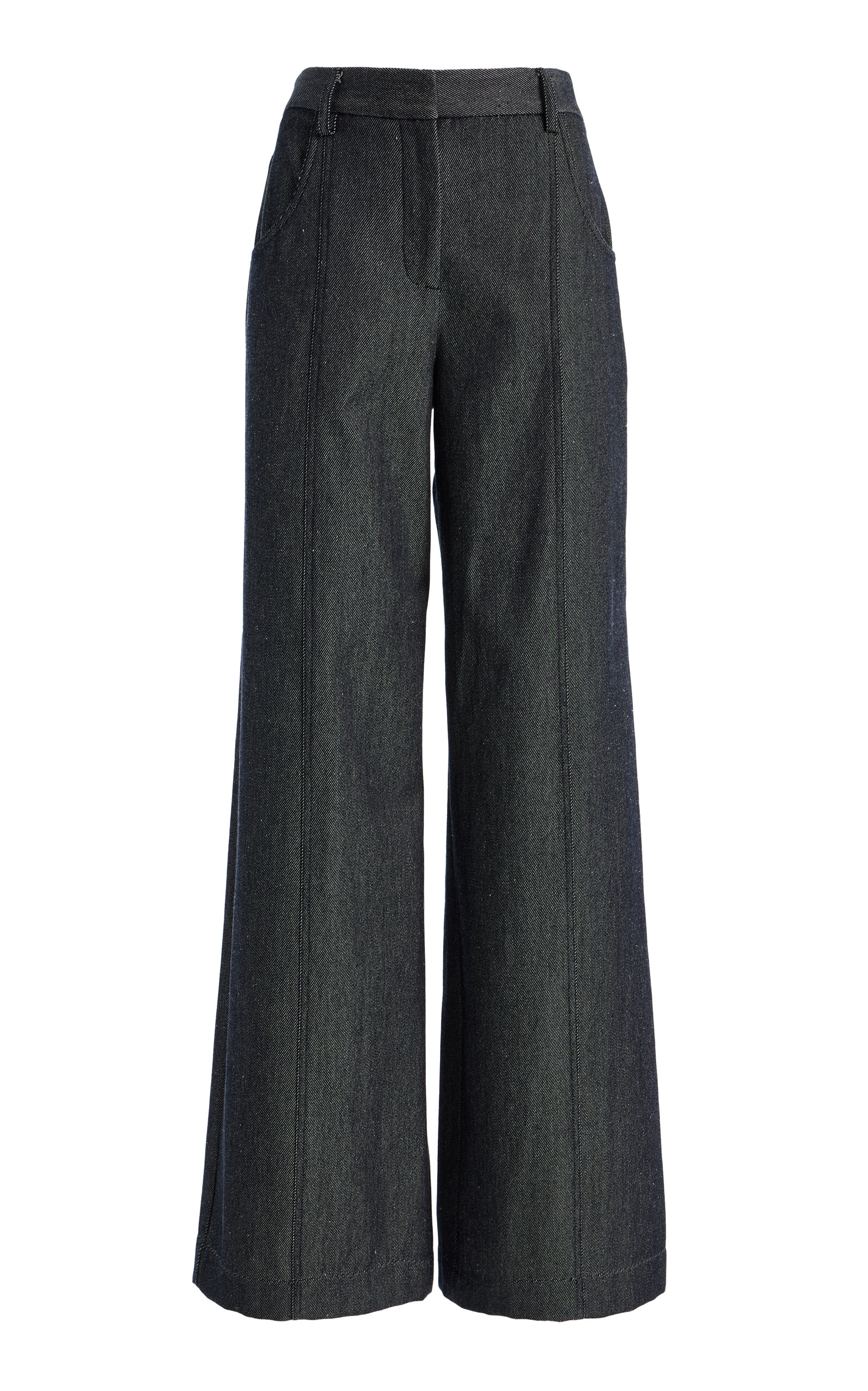 TWP Delaney High-Rise Wool-Cotton Wide-Leg Pants