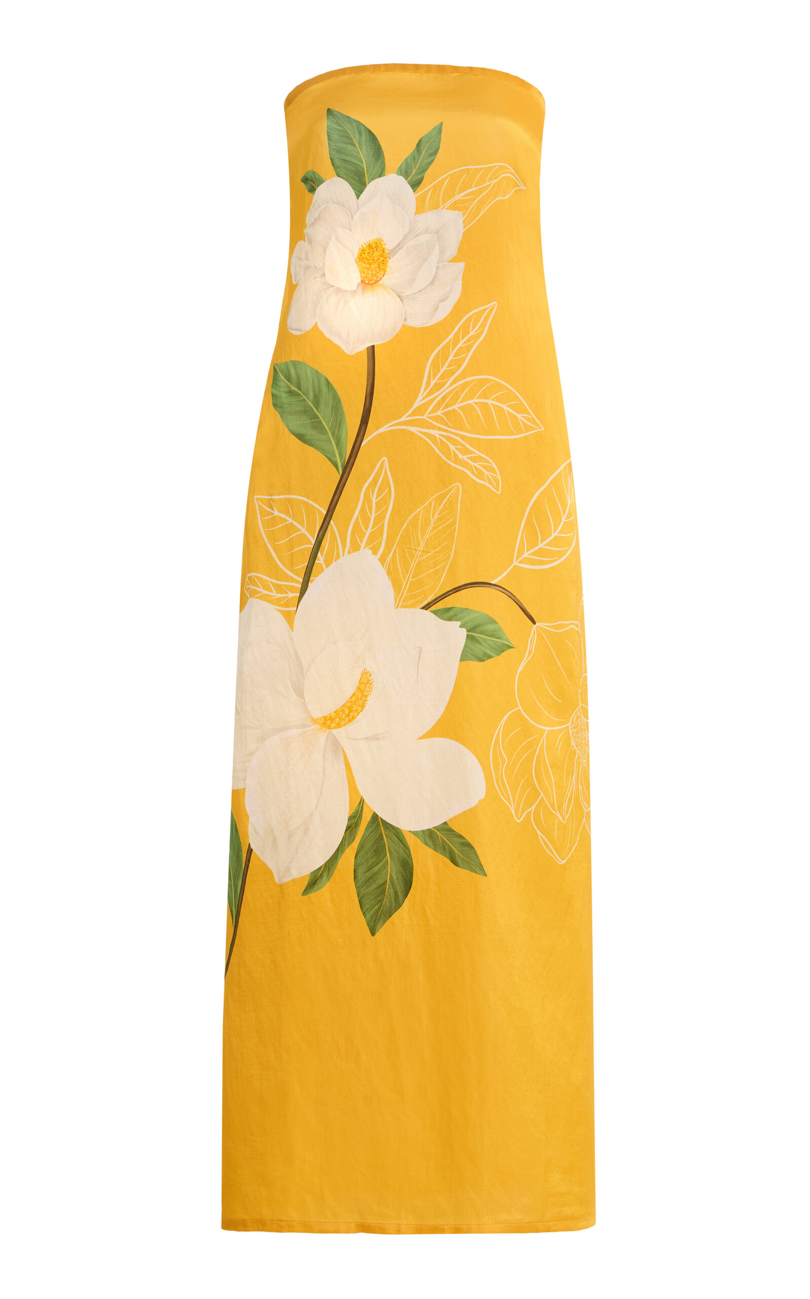 VERANDAH Exclusive Strapless Linen Satin Gown