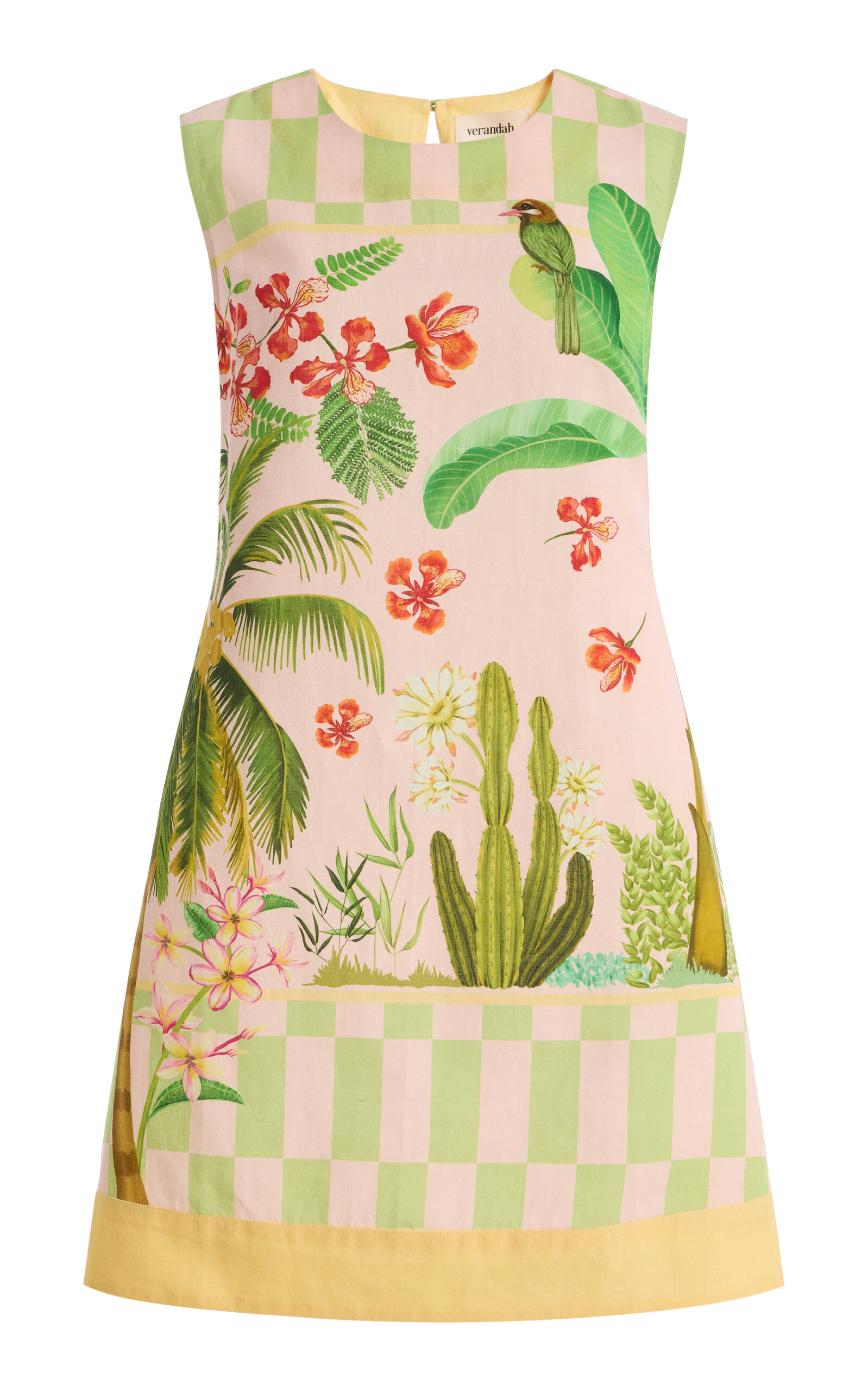 VERANDAH Cotton-Linen Mini Shift Dress